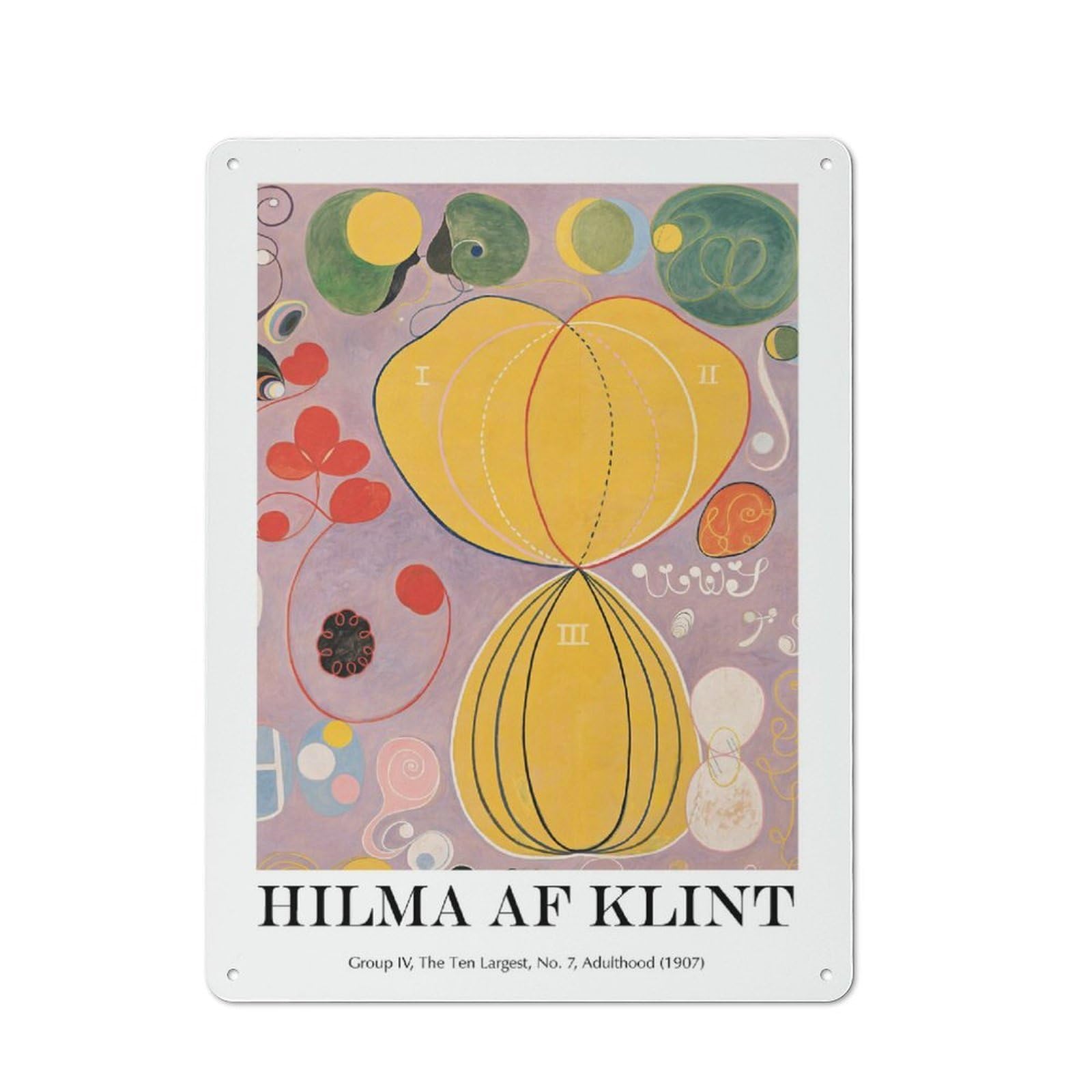 Junmoney Style-23 Hilma Af Klint Adulthood Rustic Metal Sign 40X30cm For Garden Room Or Summerhouse, For Themed Interiors In Garden Rooms And Summerhouses