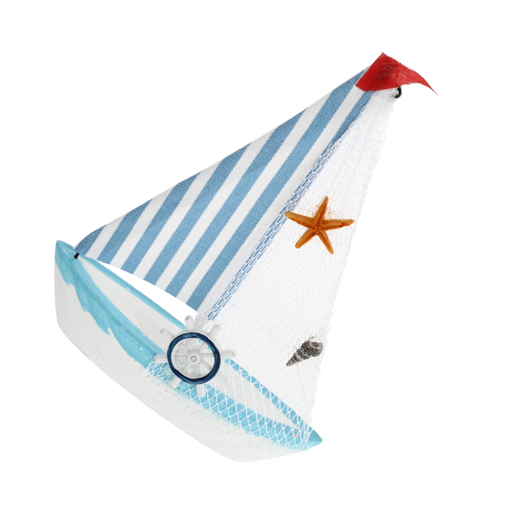 MUCKLILY 1Pc Creative Sailboat Model Decoration Elegant Nautical Tabletop Art Craft for Home Decor for Parties and Safe Material Vintage Coastal Design