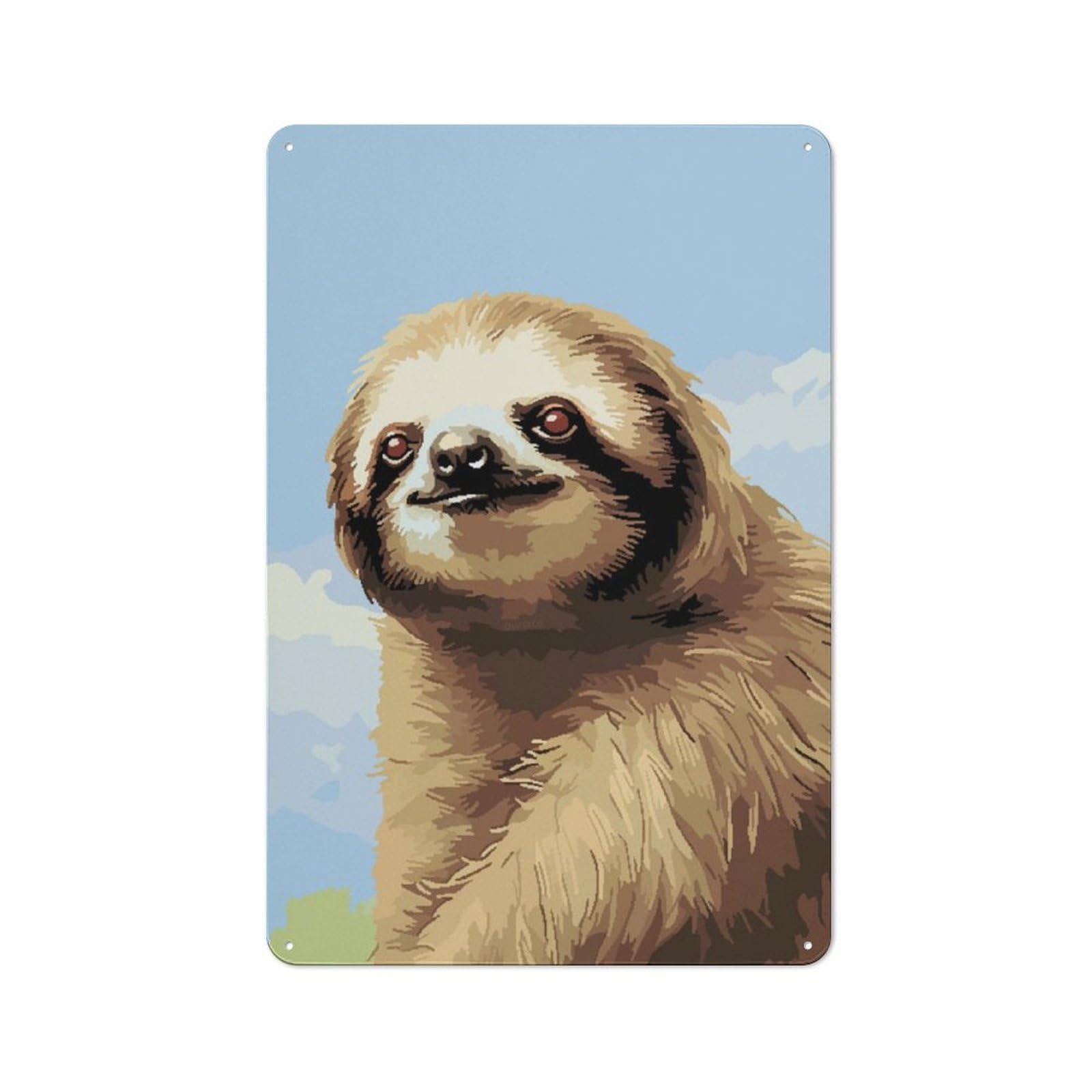 Junmoney Inspirational Sloth Pixel 30X20cm Retro Metal Plaque With For Kitchen Or Home Bar, For Garage, Workshop And Man Cave Decoration