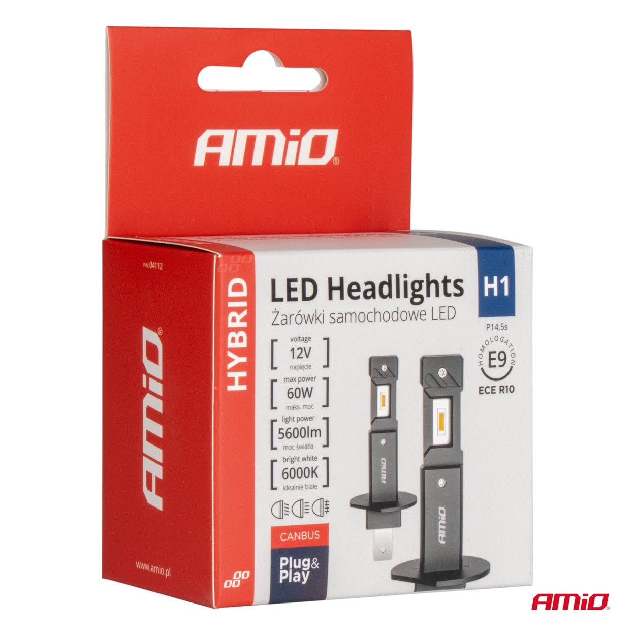 Lampadine a LED per auto serie HYBRID H1 6000K Canbus 60W - AMIO-04112
