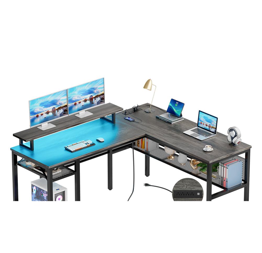 Amazon.com: Unikito L Shaped Computer Desk with Magic Power