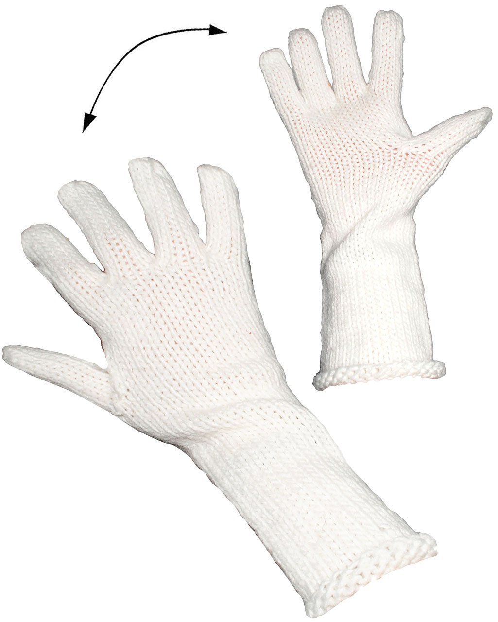 alles-meine.de GmbH extra Lange Handschuhe - weiß/Creme - Strick - Fingerhandschuhe - Universalgröße - Strickhandschuhe/Strickhandschuh