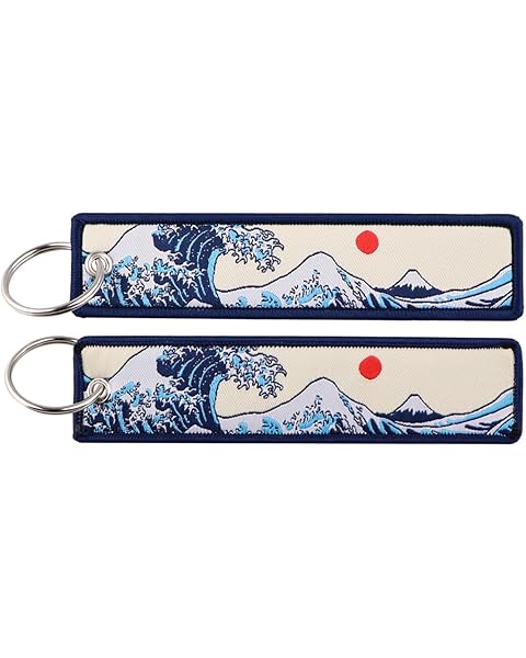 2 Pcs JDM Motorcycle Keychains Jet Tag Keychain Double Sided Motorcycles Key Tags f...