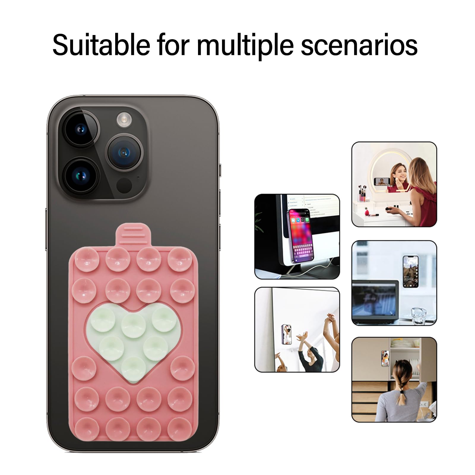 1/2/3/4 pezzi Impugnatura adesiva in silicone per telefono, supporto