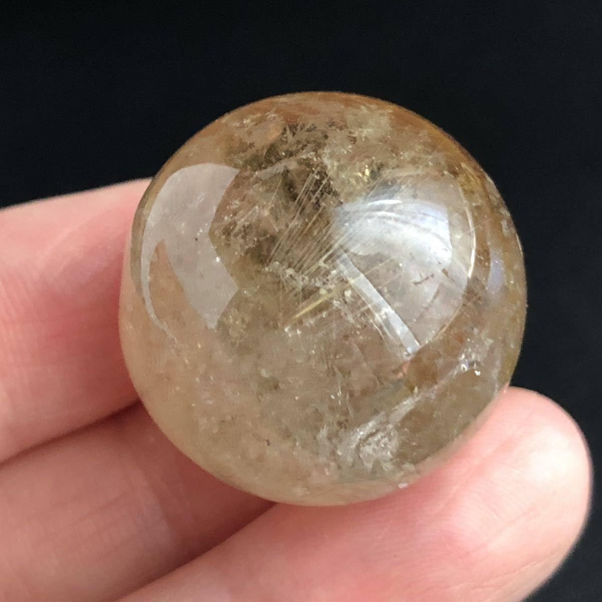 Amazon.co.jp: ルチルクォーツ 丸玉約25ミリ約23gブラジル産天然石 針