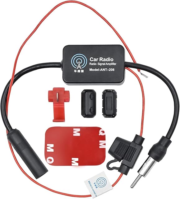 WEKON Car Aerial Signal Amplifier, Antenna Radio Signal Booster, Radio Splitter Signal Amplifier for AM & FM & DAB Reception