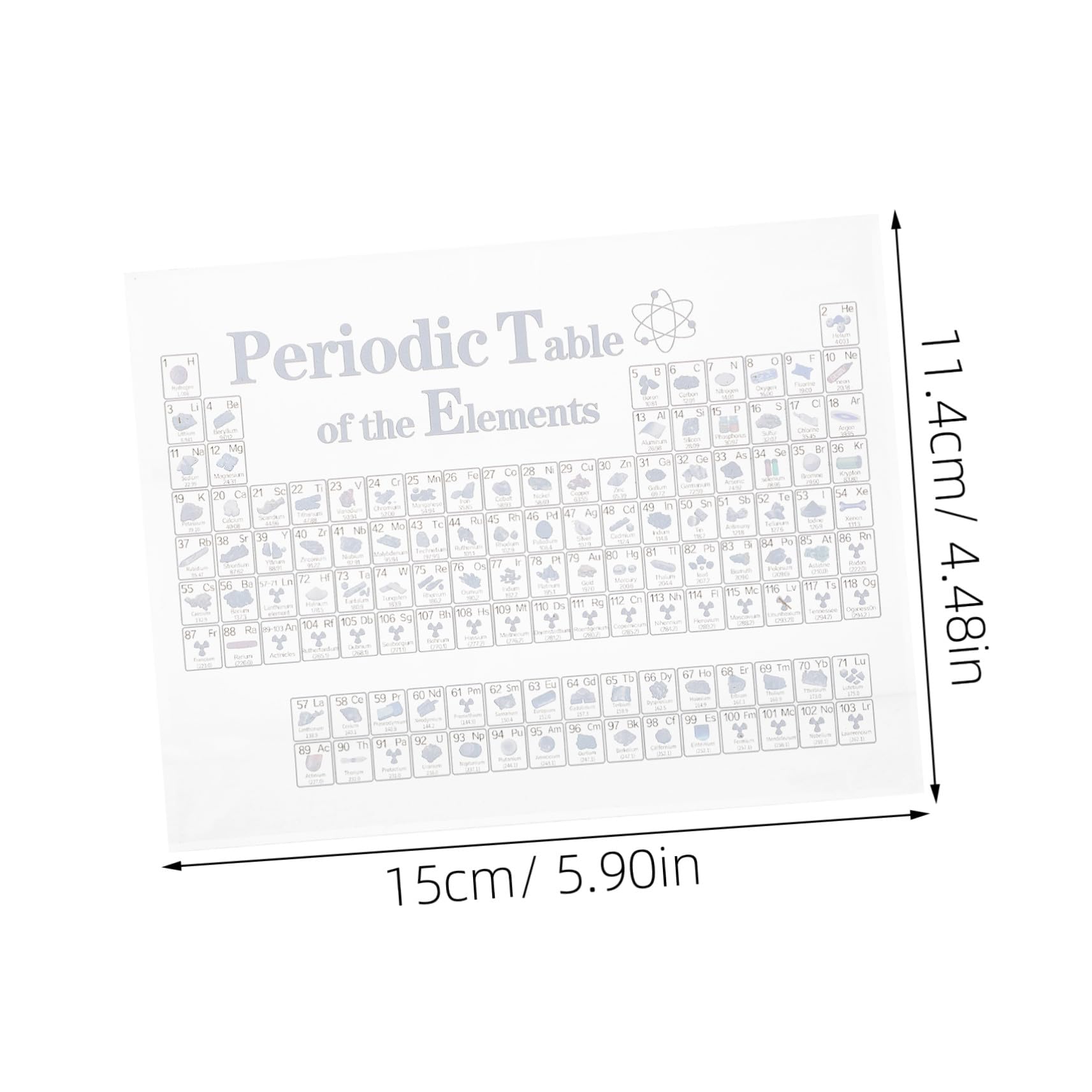UTHCLO Acryl Periodensystem Der Elemente Schreibtischdekoration 150x114x20mm Transparente Lerndekoration Für Chemieunterricht Und Schulräume