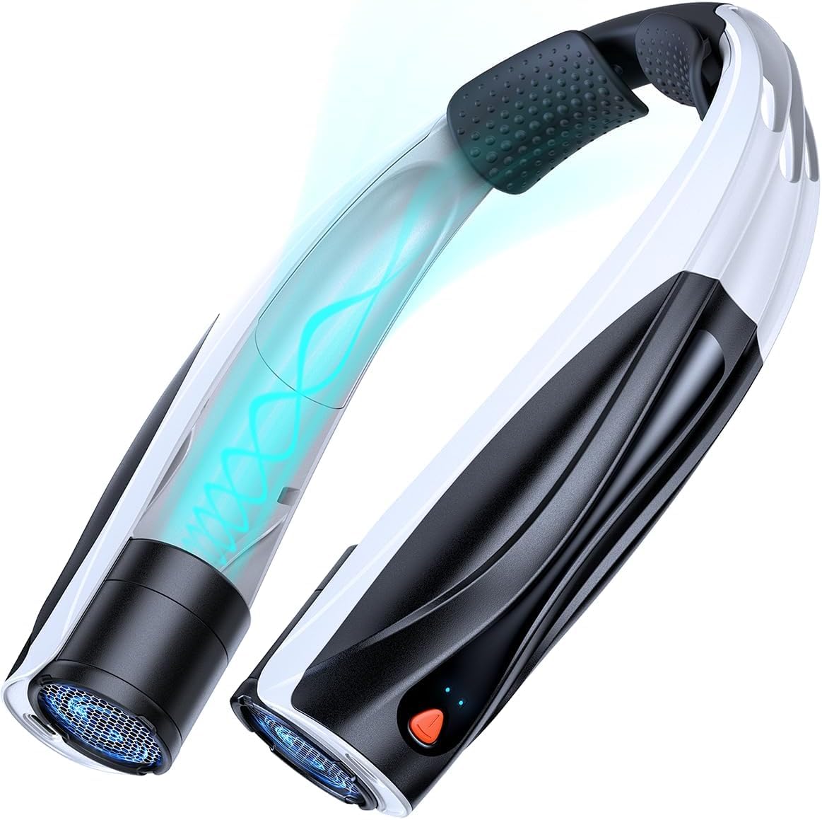 Lepwings Ventilador de Cuello, Mini Ventilador Portatil Recargable USB 6000 mAh, Ventilador Cuello con 6 Velocidades, Ventilador Personal Ligero Ideal para Viajes, Oficina, Hogar y Aire Libre - Negro