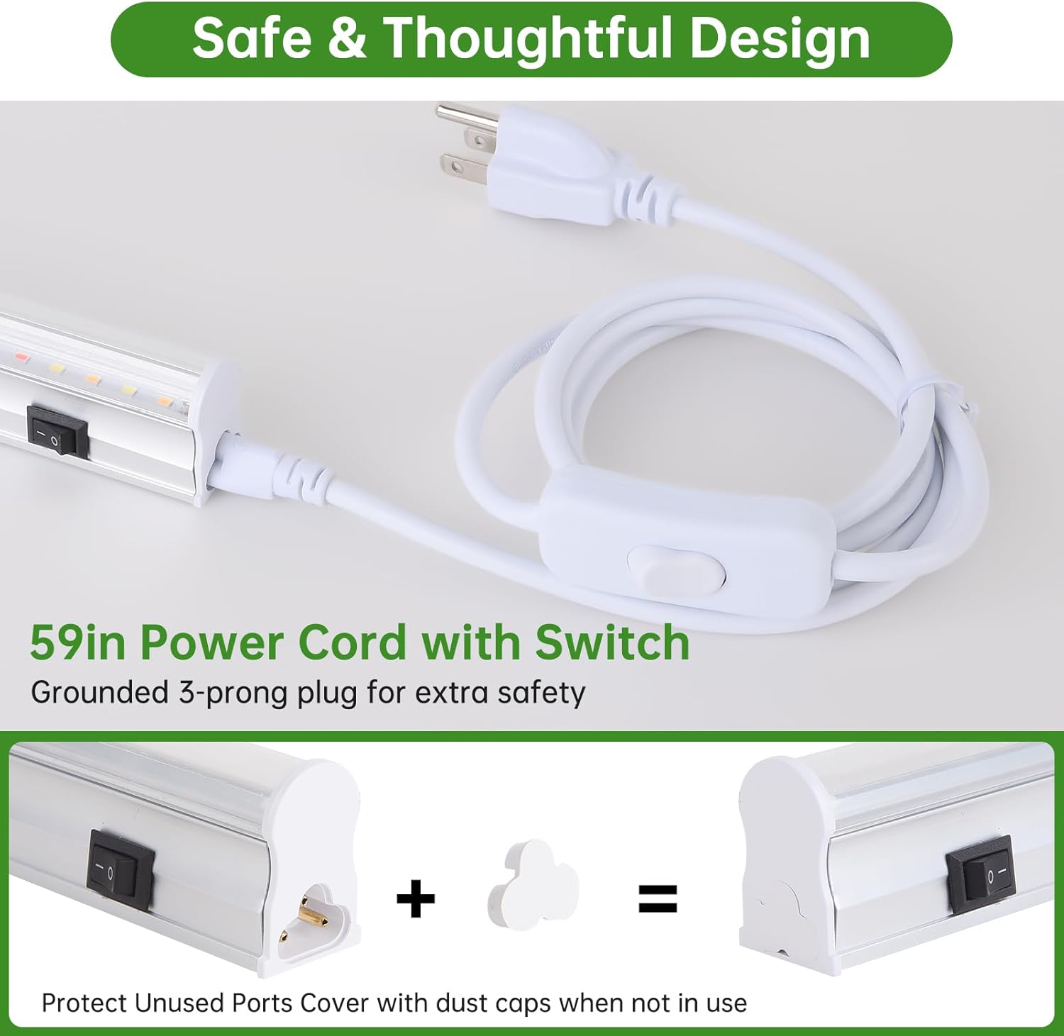 T5 Grow Lights, 2FT 120W (8×15W, 1000W Equivalent), Full Spectrum Grow Lights for Indoor Plants, 4000K, Plug and Play, Easy to Install, for Greenhouse & Plant Shelves (8 Pack)