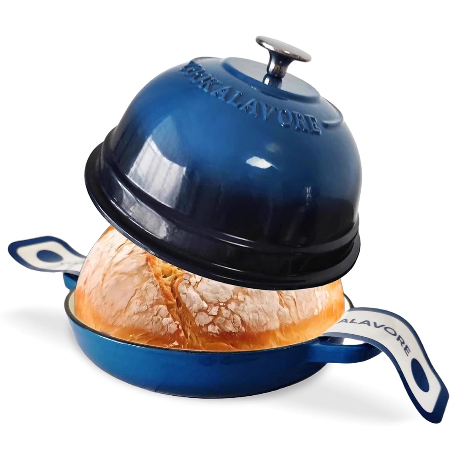 Dutch Oven for Bread Baking,6 Quart Enamel Bread Oven for Sourdough,10.5"Bread Oven with Lid,Bread Pans for Homemade Bread,Blue Thick Enamel Bread