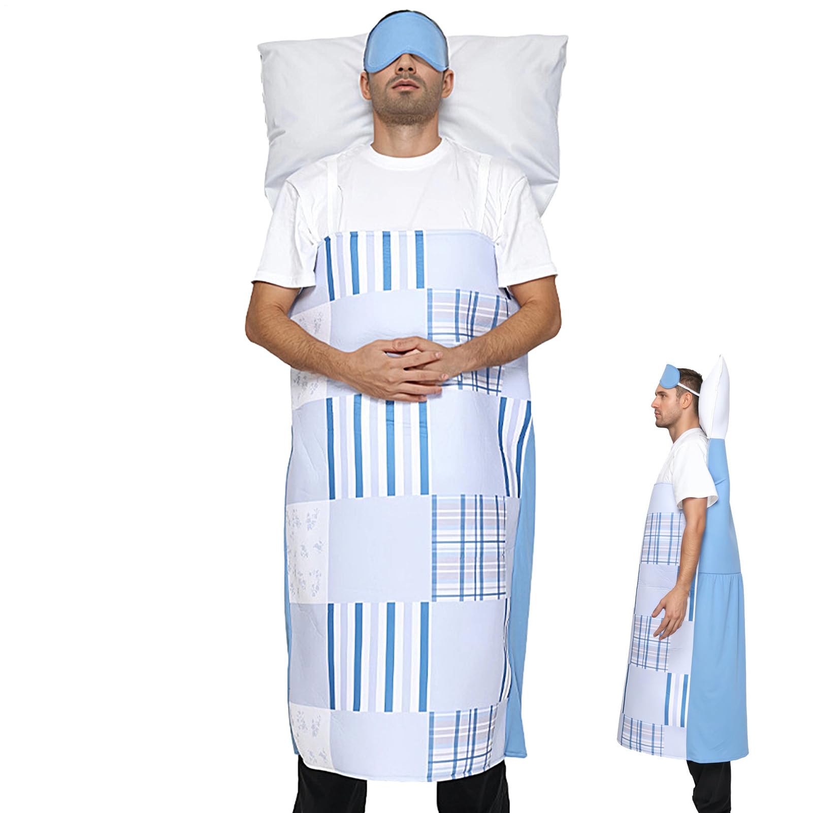Zibeem Kostiumy Halloween dla doros?ych, ?pi?cy pacjent, kostium Halloween, zabawny strój imprezy cosplay, scen? domow?, wyst?p, wydarzenie, spotkanie dla m??czyzn | Zabawne Przebranie Na Żarty Cosplay Imprezy Domowe Występy Spotkania Mężczyzn Kobiet