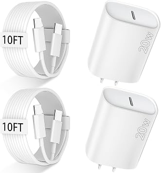 i 15 Pro Max Charger Fast Charging, 10FT Long USB C to C Charger Cable Cord 20W Type C Charger Fast Charging Block for i 15 Pro/15 Pro Max/15 Plus,i Pro 12.9/11 Inch,i 10th,i Air 5