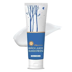 Birch Juice Sunscreen SPF 50 - Daily Hydrating Facial Sunscreen Broad Spectrum UVA UVB Protection Non-Greasy Moisturizer for