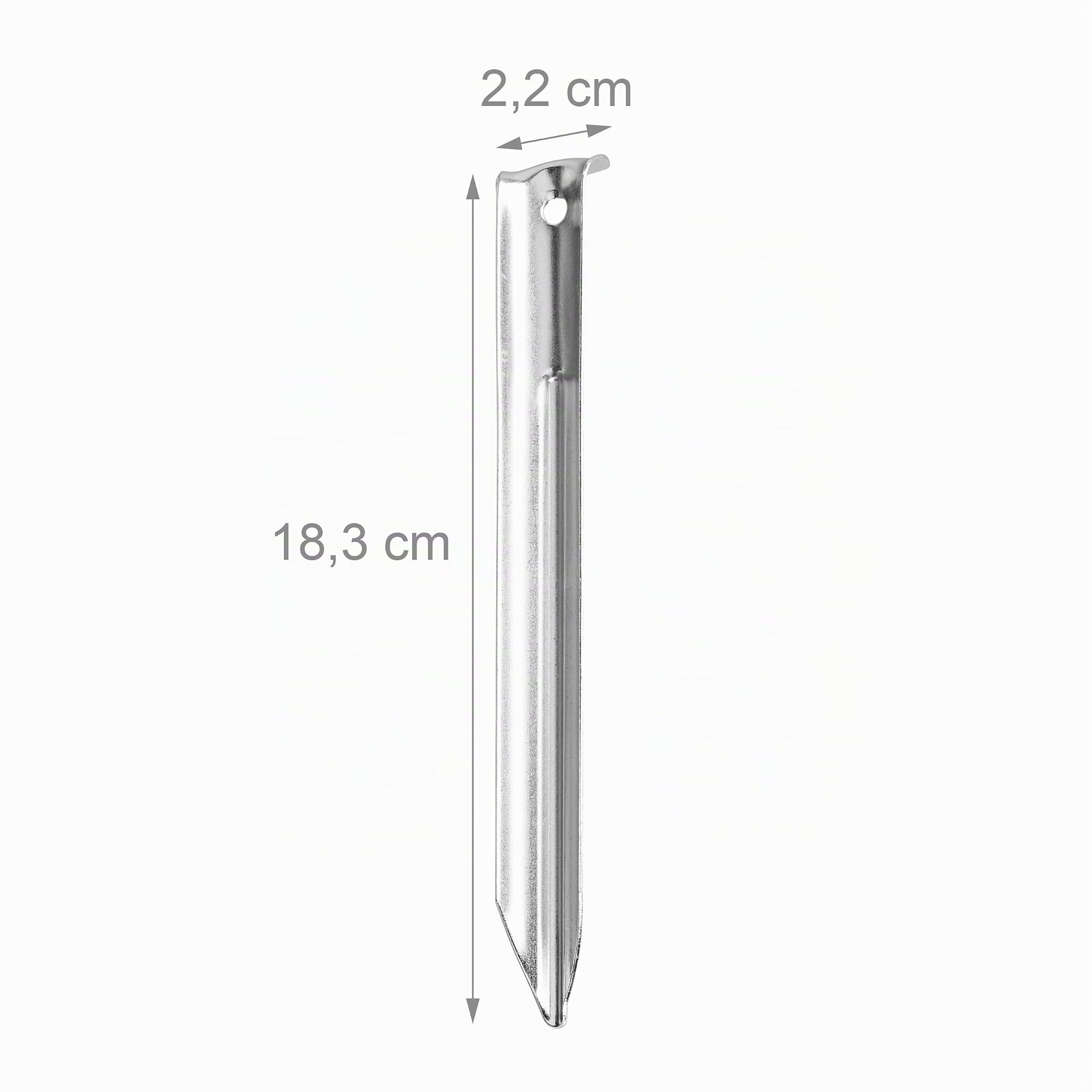 200er Pack Zeltheringe, V-förmig, stabil, Bodenanker mit Öse, Widerhaken, 18 cm Hering für Zeltbefestigung, Stahl, Silber