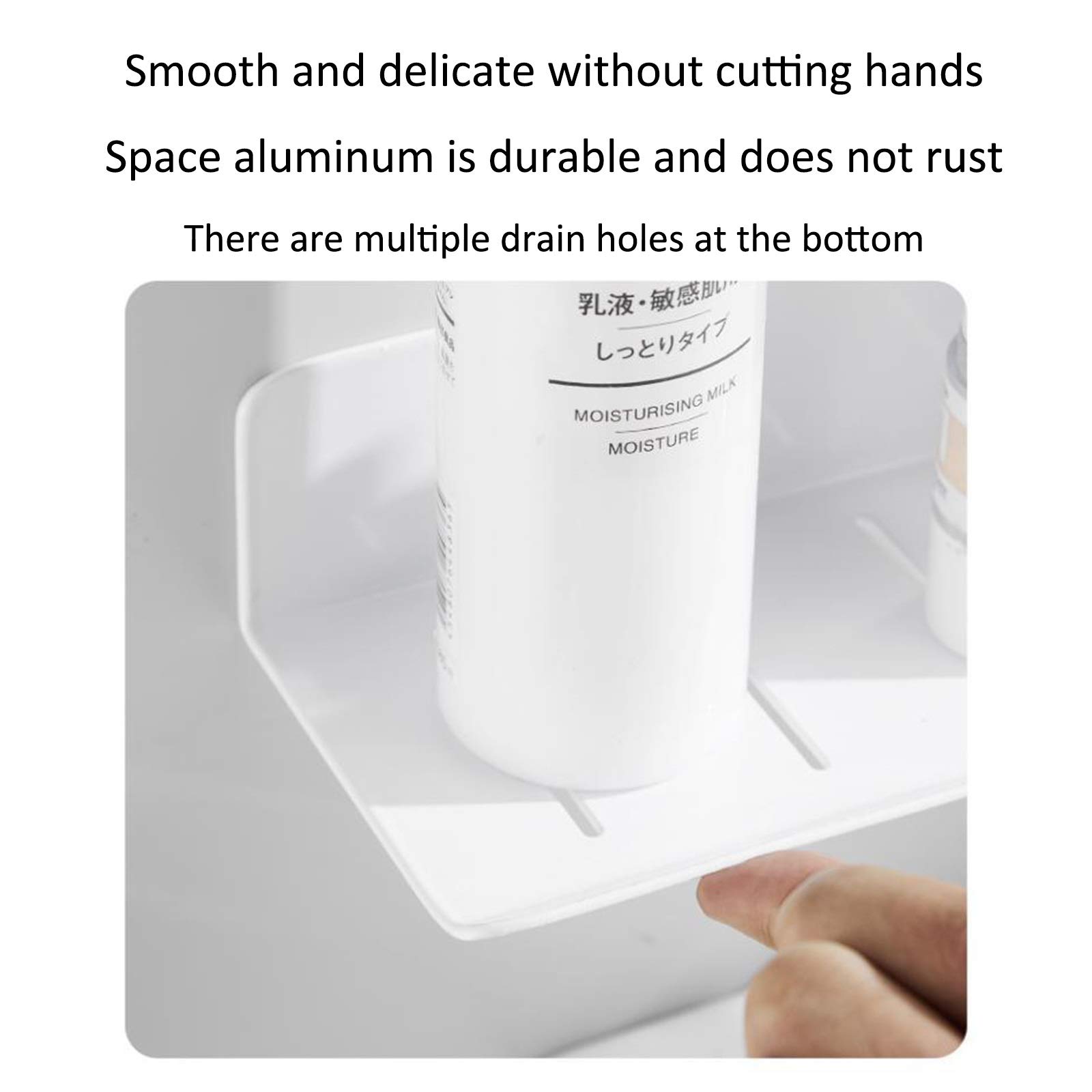 Estante de Vidrio para baño Estantes de baño Grifo Estante de Maquillaje montado en la Pared Estante de Almacenamiento de baño Muebles de baño (Color: Blanco Tamaño: 50 cm)