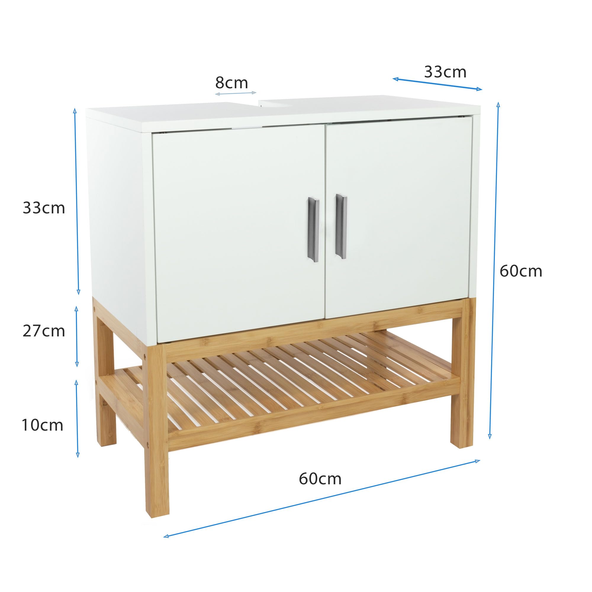 osoltus Unterschrank Waschbeckenunterschrank Osaka Bambus/wei Badezimmer  60 x 60 x 33 cm : Amazon.de: Kche, Haushalt & Wohnen