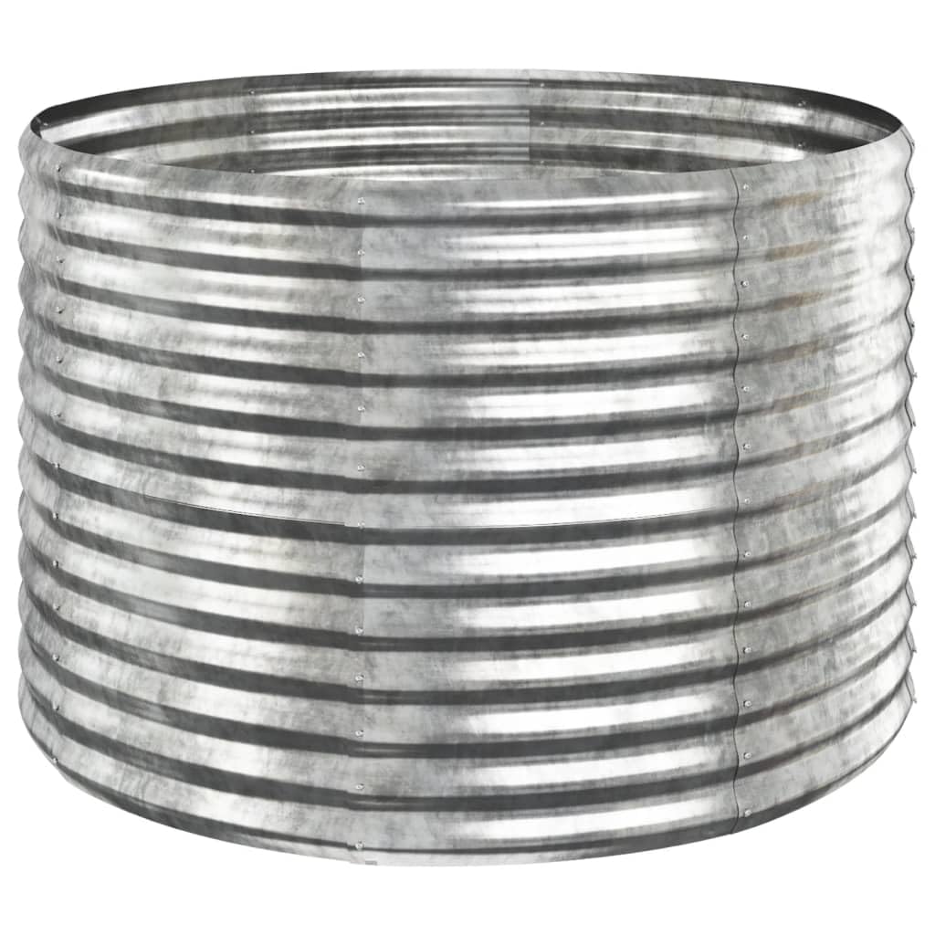 Giardinaggio Orto Rialzat,Orto Rialzato Letto Giardino Acciaio Verniciato Polvere 100x100x68cm Argentoadatto Per Interni Ed Esterni, Bancone, Giardino, Balcone