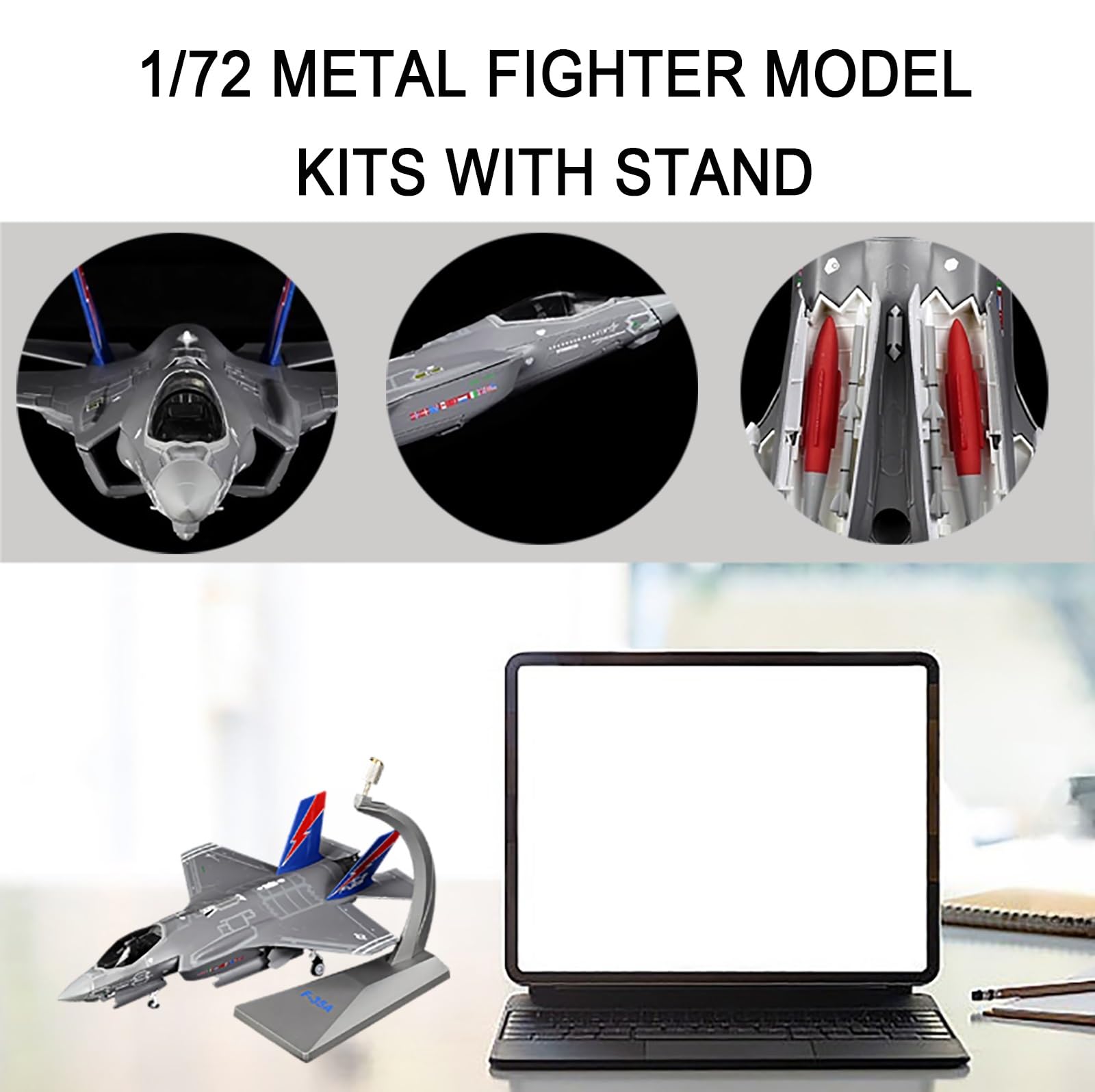 F-35A Lightning II 1:72 Alloy F-35 Fighter Jet Model Bezklejowy Samolot Wstępnie Zmontowany Samolot Kolekcjonerski Samolot Bazujący na Nośniku Symulacji z Podstawką Prezent Wojskowy