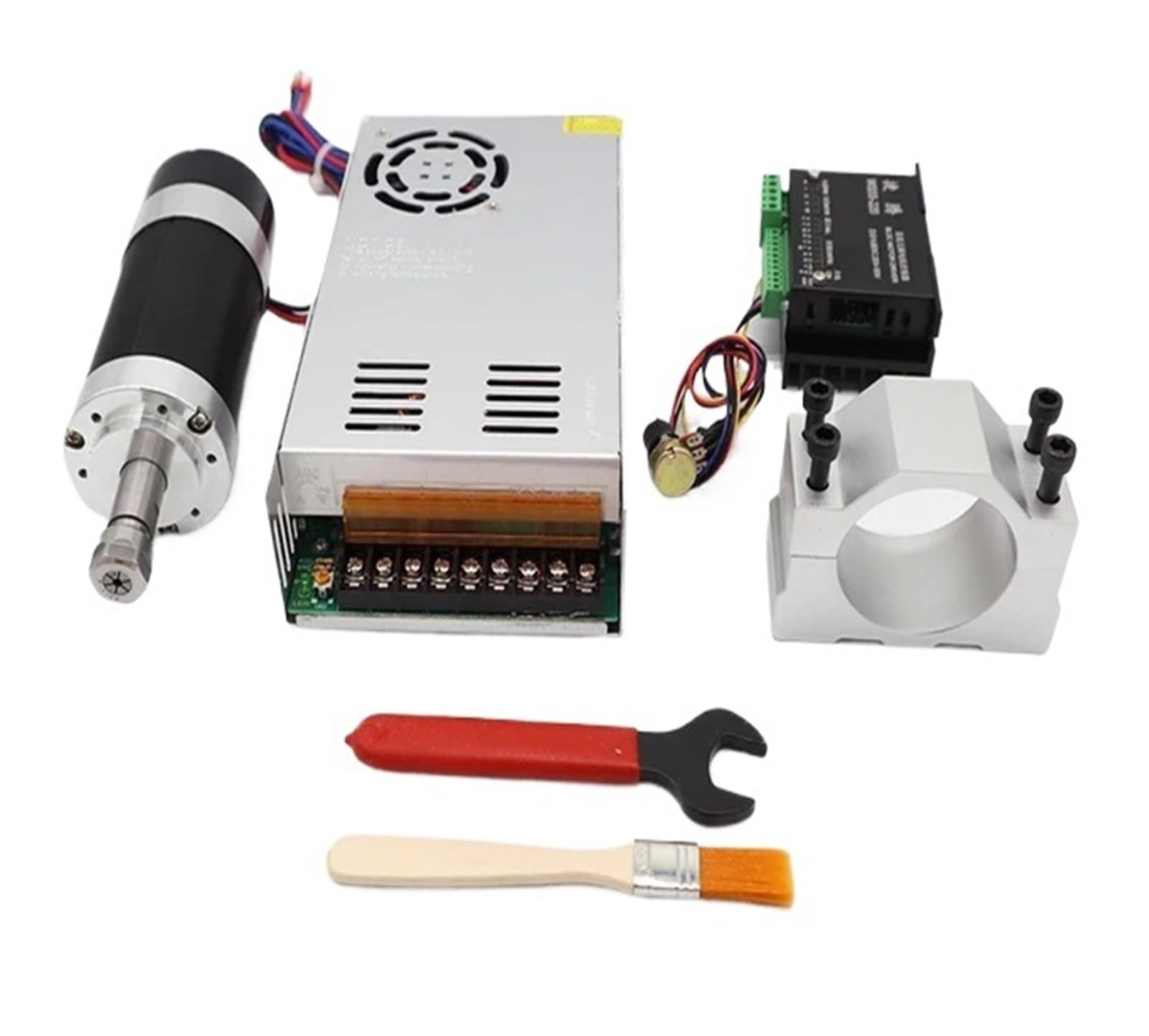 500W Air-Cooled Spindle Kit - ER11/ER16 48V 12000RPM with Power Supply for Engraving(500W Set 6,ER16)