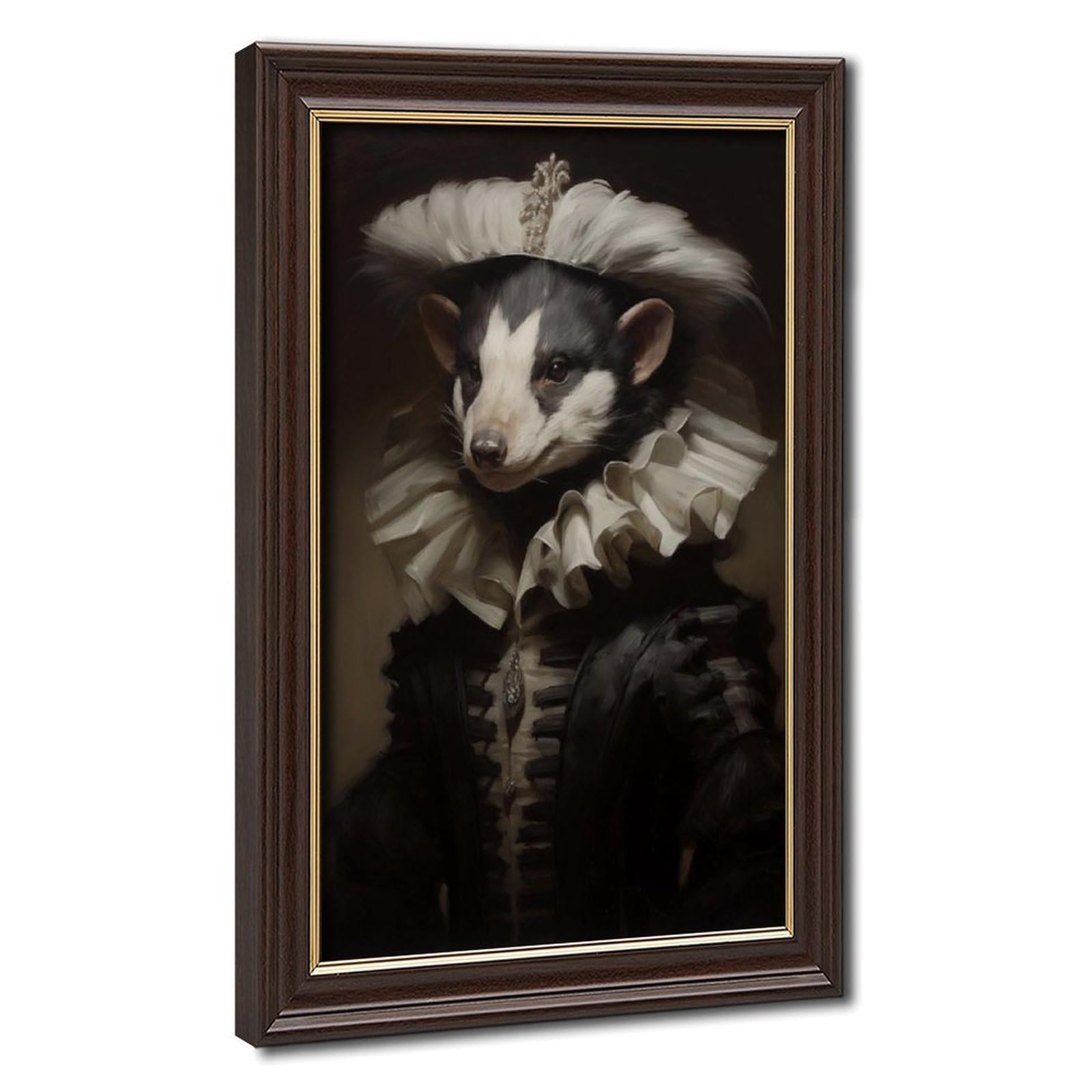Pyberon Mokume Gane Frame-Style A Skunk Wearing Clothes Canvas Poster For Dorm Room Decor Gift