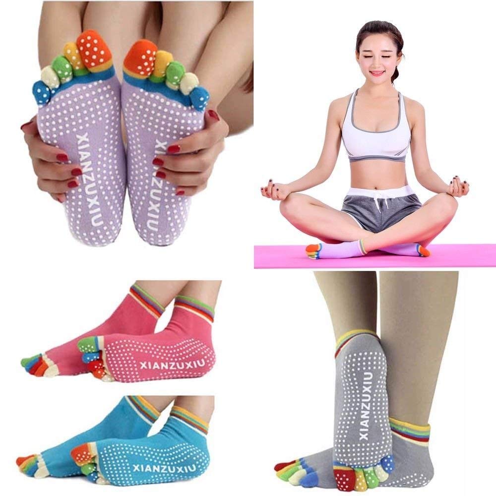 crownishCrownish Yoga Socks Sticky Feet Toe, Stay Firmly, Practice Safely, Keep Balance and Stability, Yoga Sock, Travel