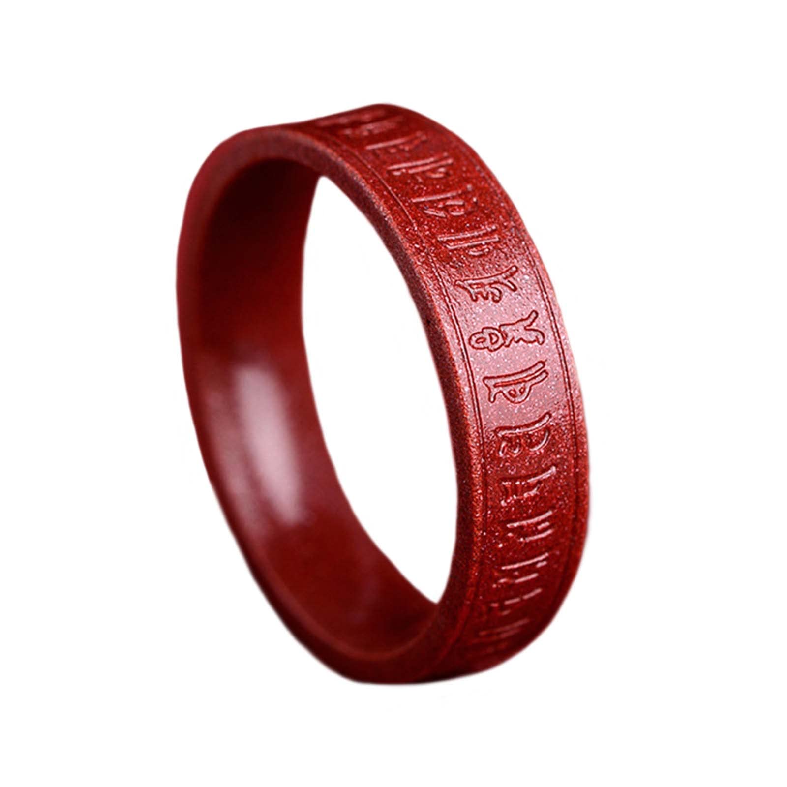 HETICA Feng Shui Cinnabar Ring, Lucky Wealth Buddhis Amulet Band Ring for Men Women, FengShui Lucky Ring Money Amulet Lucky Rings That Bring Good Luck Mother's Day Gifts