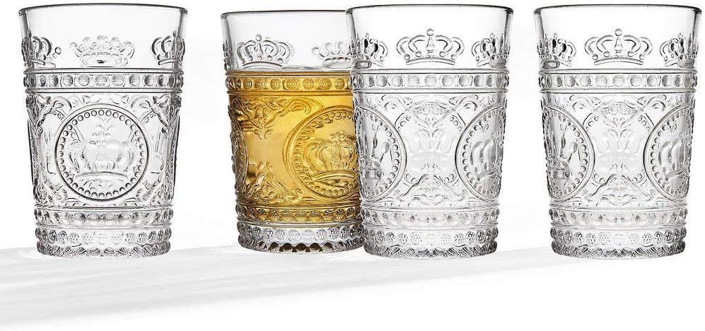 TableTop King Juice Glass Crown 80z Clear Color Set of 4