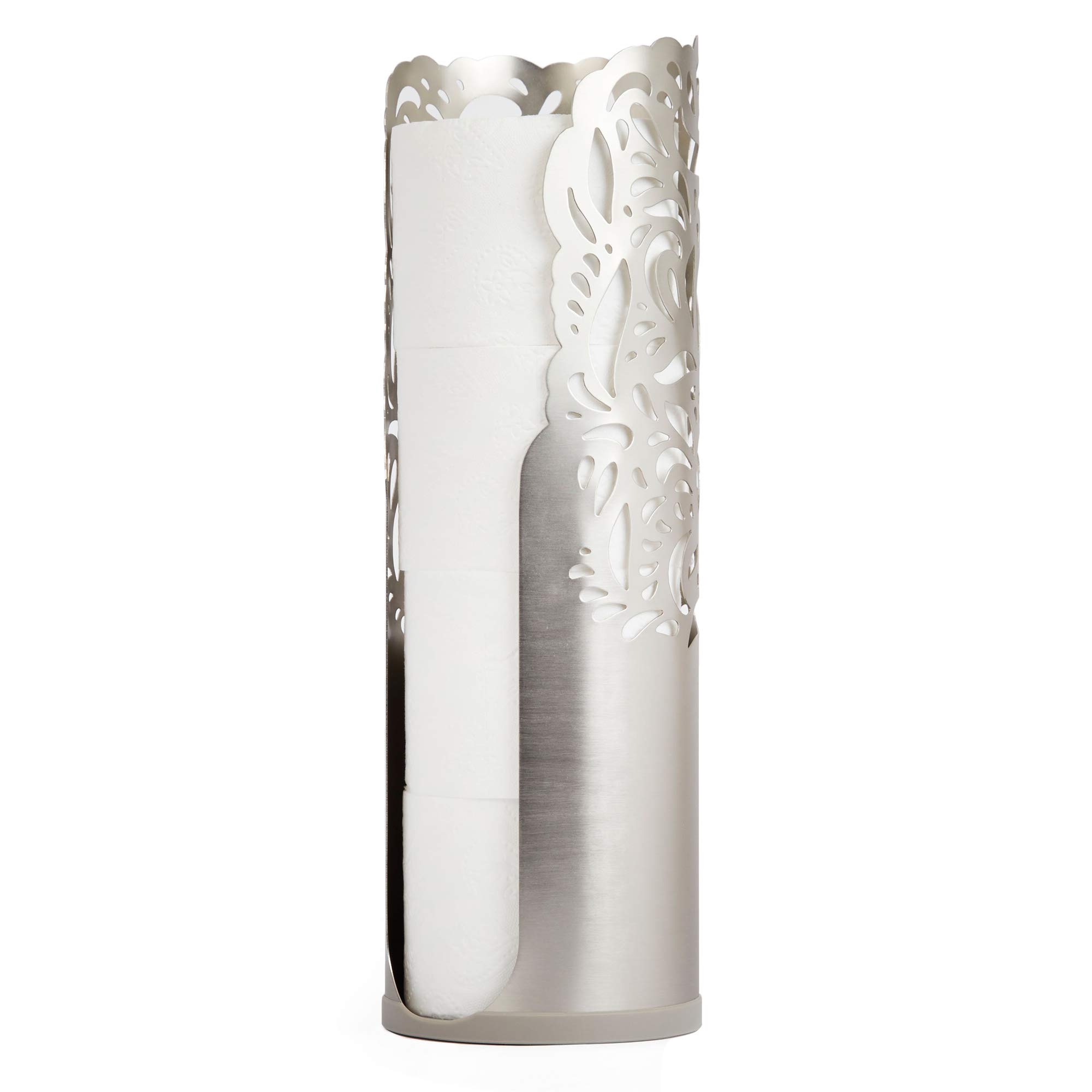 Better Living Products 53669 ROLLO Folia Toilet Tissue Holder, Brushed Nickel