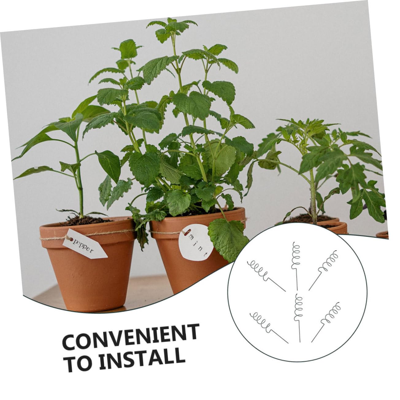 Yardwe Lot de 8 Tuteurs Spirale en Fer pour Plantes Grimpantes, Support Solide et Facile à Insérer, pour Jardin Extérieur et Protection Croissance