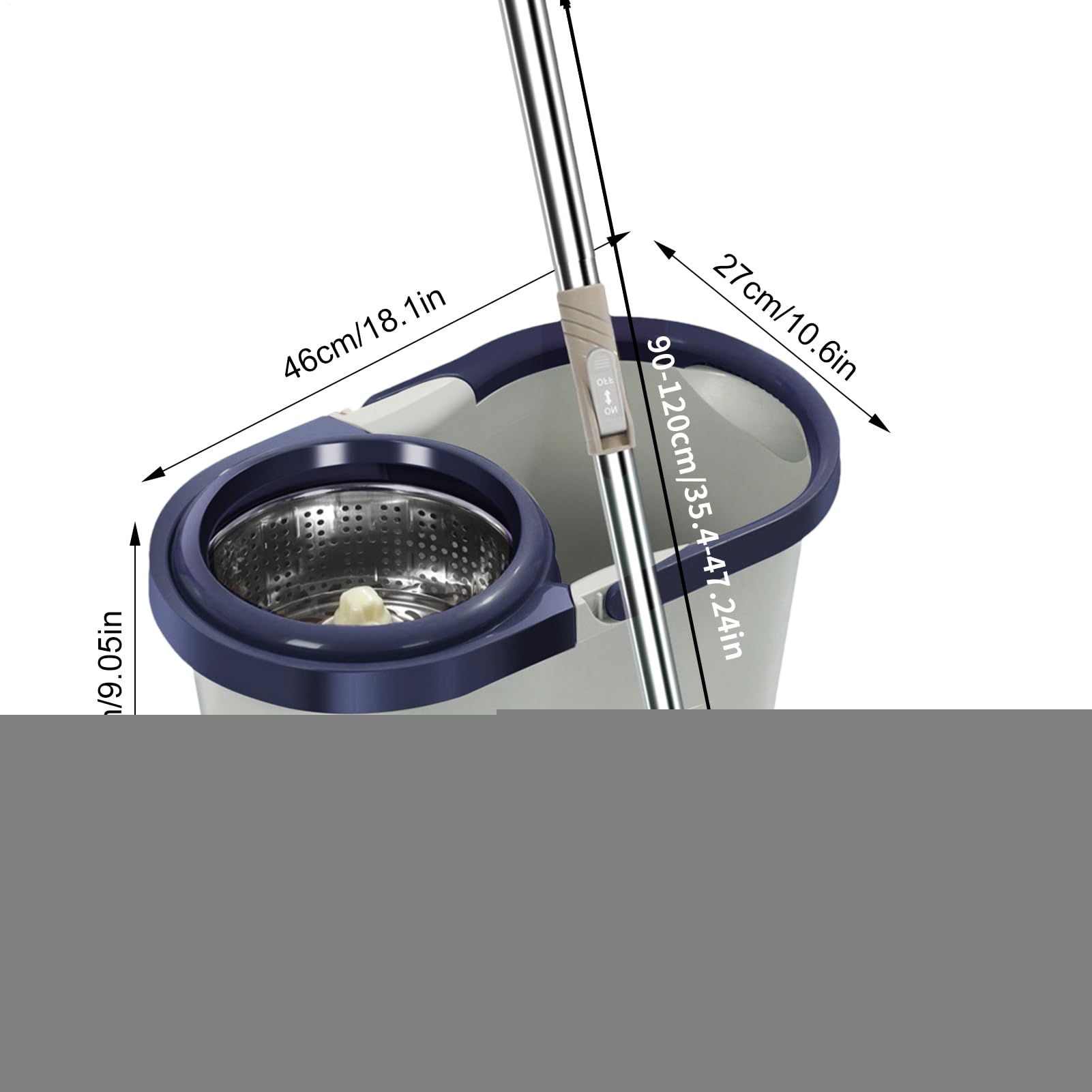Bucket Mop – Mop manico telescopico | Mop secchio da pavimento con | maniglia, pulizia della casa, scopa automatica | scopa per la pulizia di risparmio di lavoro con strizzatore per soggiorno, c