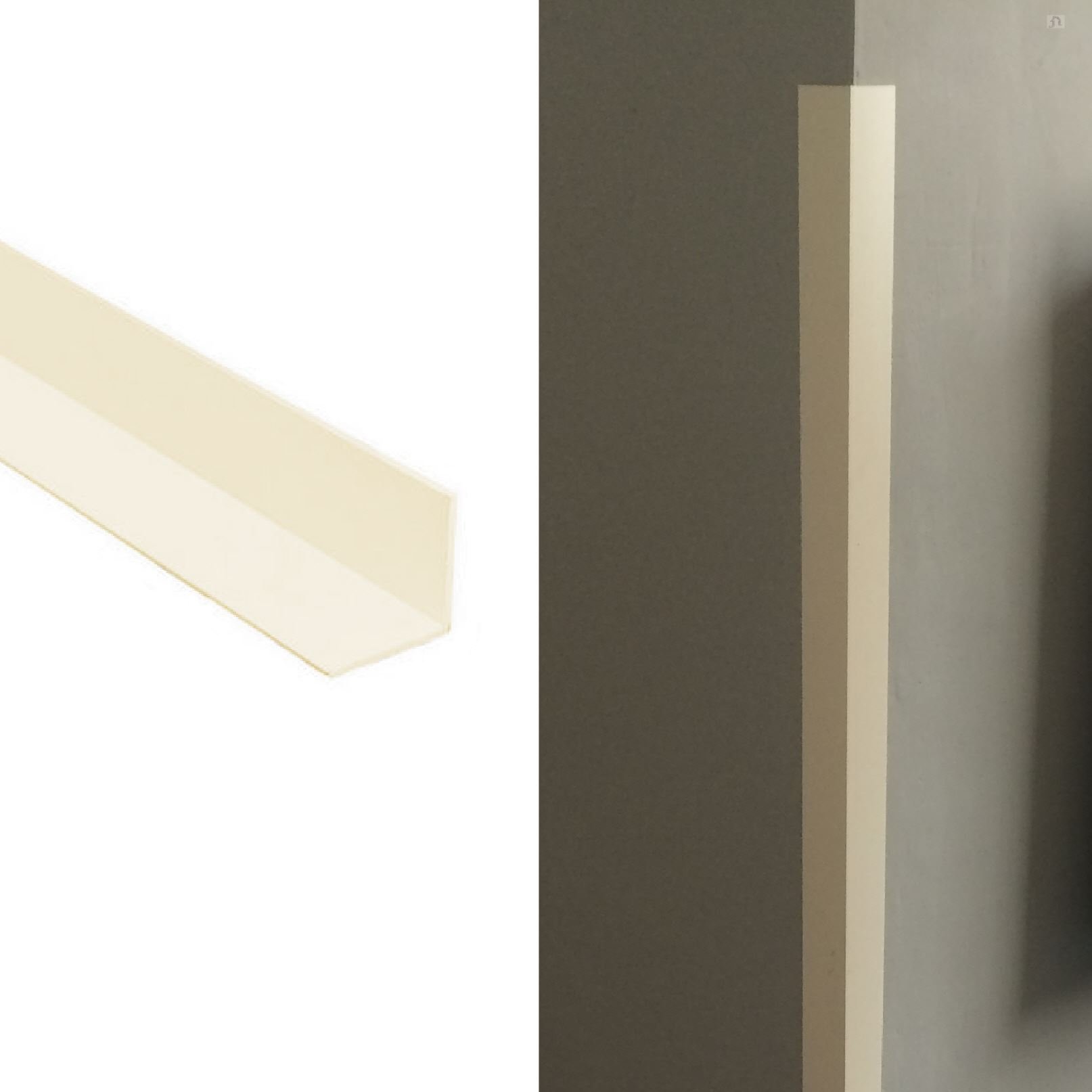 Smarthome Cream / Magnolia Corner Wall Protector Protection Plastic Angle 40Mm X 40Mm X 1 Metre