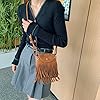 TIAASTAP Kleine Handtasche mit Quaste - Hippie Kostüm Damen Crossbody Bag - Boho Tasche Y2K Vintage 70er Mode Umhängetasche - Flower Power Accessoires #5