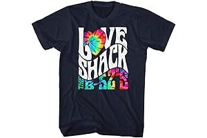 The B52s Band Love Shack Tie Dye Logo Adult Short Sleeve T-Shirt Graphic Tee