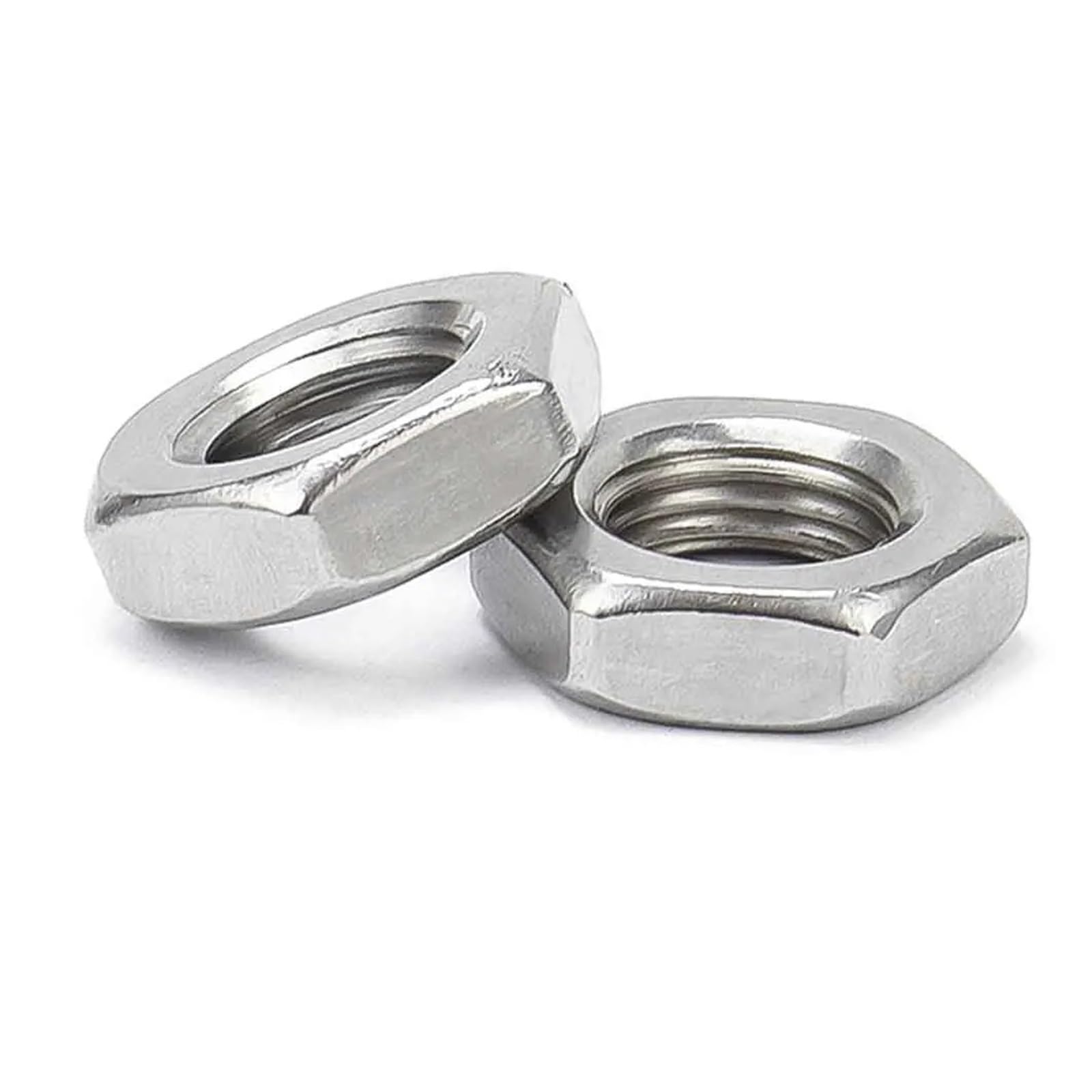 Generic 4/10Pcs Fine Thread M6 M8 M10 M12 M14 M16 Pitch 0.75/1/1.25/1.5 304 A2-70 Stainless Steel Hex Hexagon Thin Nut Jam Nut DIN439(6pcs M12x1.25)