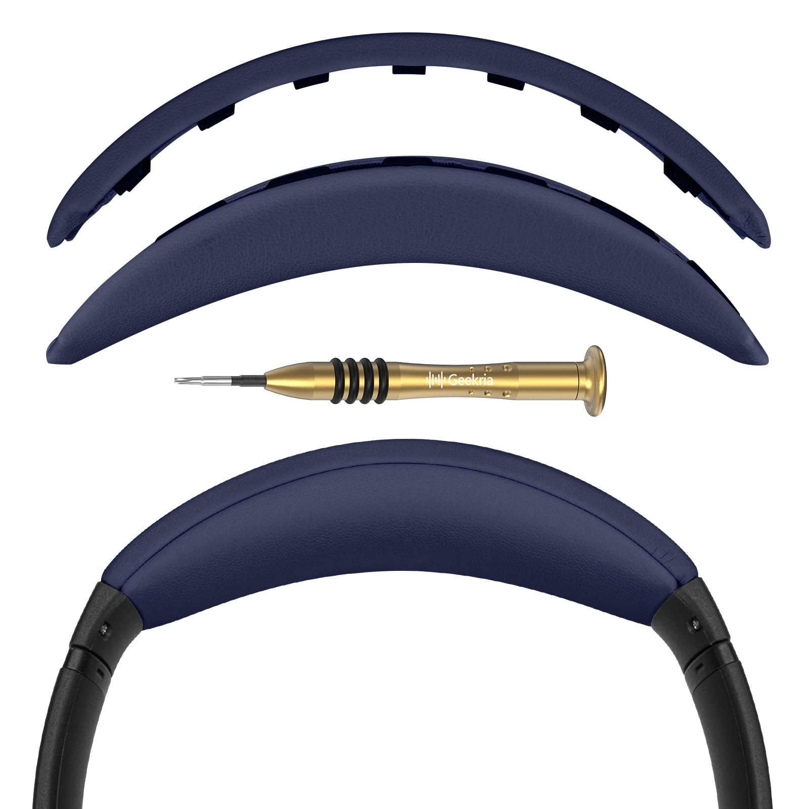 Geekria Headband Pad Compatible with Bose QuietComfort 35 ii Gaming, QC35II/ QC35/ QC45/ QCSE Headphones, Replacement Band Repair Part (Dark Blue)