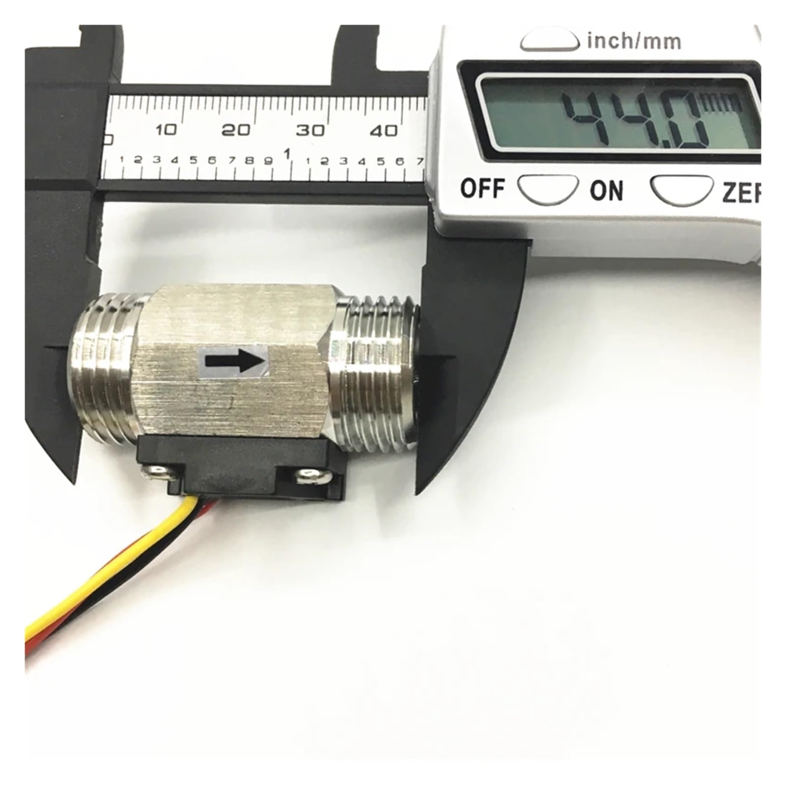 G1/2" 1~30L/Min Sensore di Flusso d'Acqua ad Effetto Hall in Acciaio Inossidabile Misuratore di Flusso d'Acqua a turbina NPN a impulsi DN15 per Acqua Liquida, Diesel(5-24Vdc)
