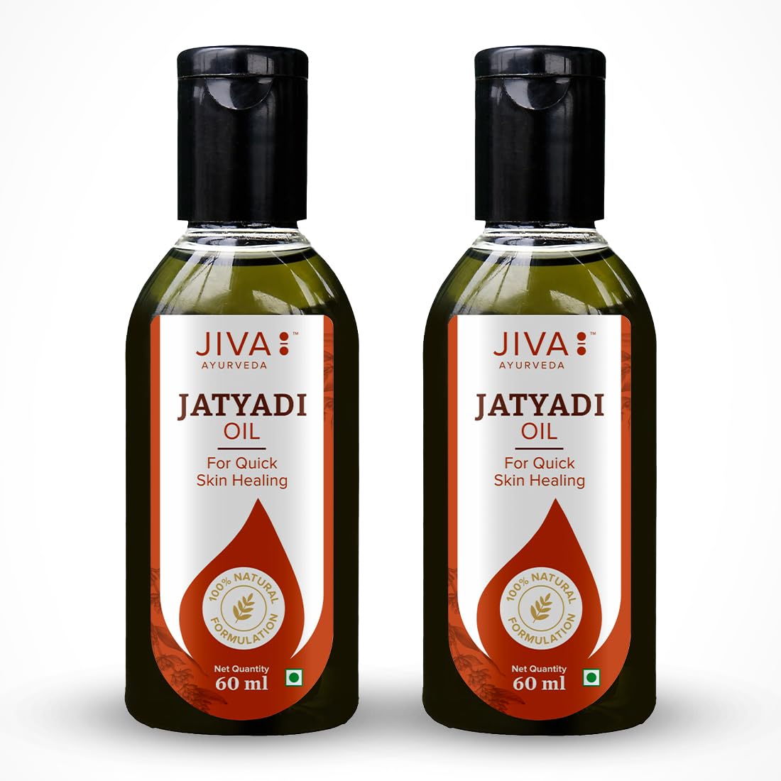 Jiva Jatyadi Oil 60ml | 100% Ayurvedic Formulation | Heals Wounds & Stops Bleeding | Purifies Blood, Disinfects Wounds & Aids In Tissue Healing | Suitable For All Types Of Wounds (Pack of 2)