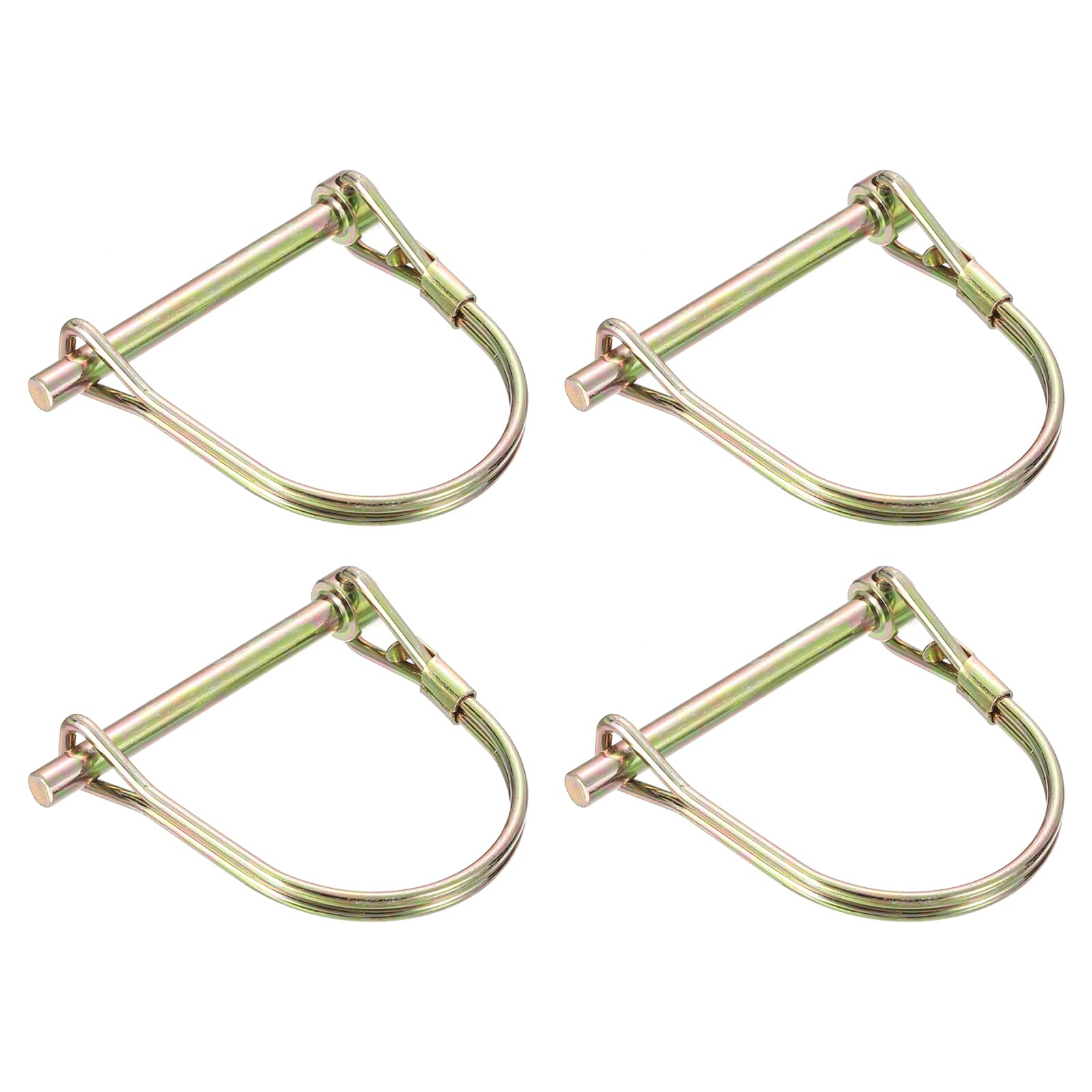 sourcing map 4Pcs 3/16" x 2" Linch Pin with Ring, Trailer Pins Round Linch Pins for Boat Kayak Canoe Trailer Tractor Trolley, Golden