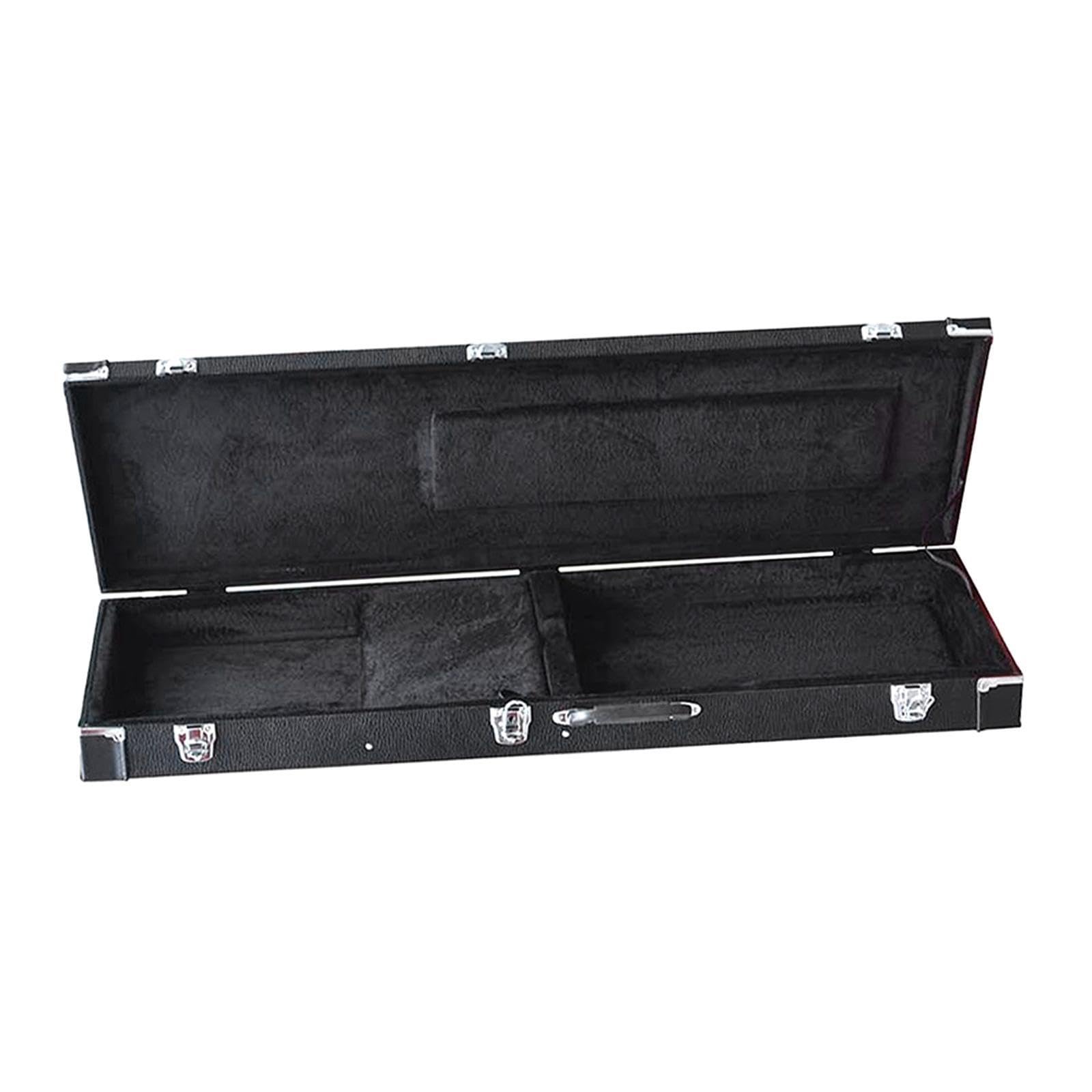 Custodia rigida in legno per basso elettrico. Costruzione durevole. Protegge musicisti e chitarristi. Custodia rigida per chitarre elettriche standard. Con serratura.