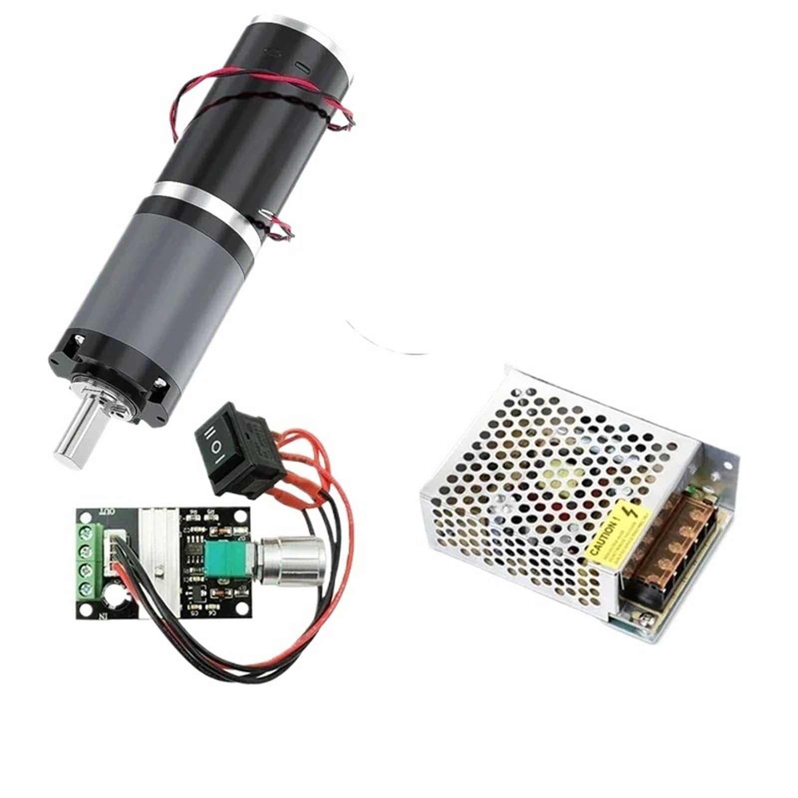 Motor Reductor Planetario 32GP-31ZY 12V 24V 11RPM-2160RPM 0.5-100kg Soporte + Controlador + Alimentación Ajustable (12V 2160RPM, Embalado)