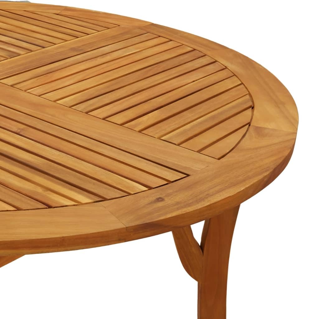 Stół ogrodowy Ø 110 cm, lite drewno akacjowe, odporny na warunki atmosferyczne, na taras, balkon, do użytku na zewnątrz, stabilny stolik pomocniczy z drewna, idealny do jedzenia, pikniku