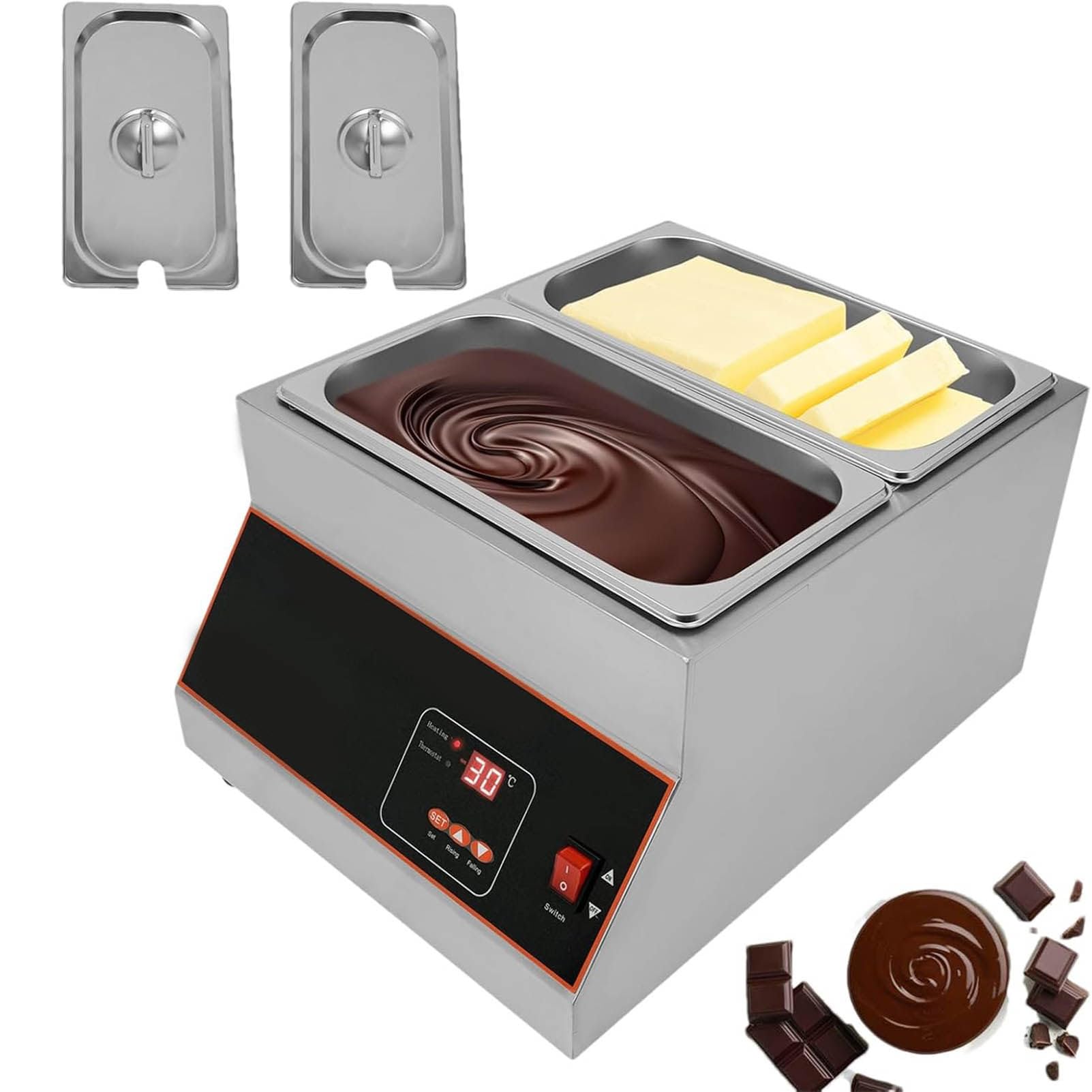 Tempéreuse De Chocolat À Commande Numérique,Tempéreuse De Chocolat À Commande Numérique,pour Professionnel et à Domicilecrème, Bonbons, Lait Twin-Cylinder