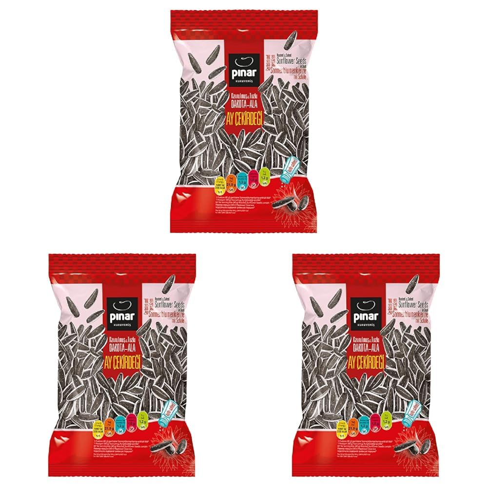 Pınar Kavrulmuş Ala Ayçekirdeği Tuzlu 200 gr Şeffaf (3 paketi)