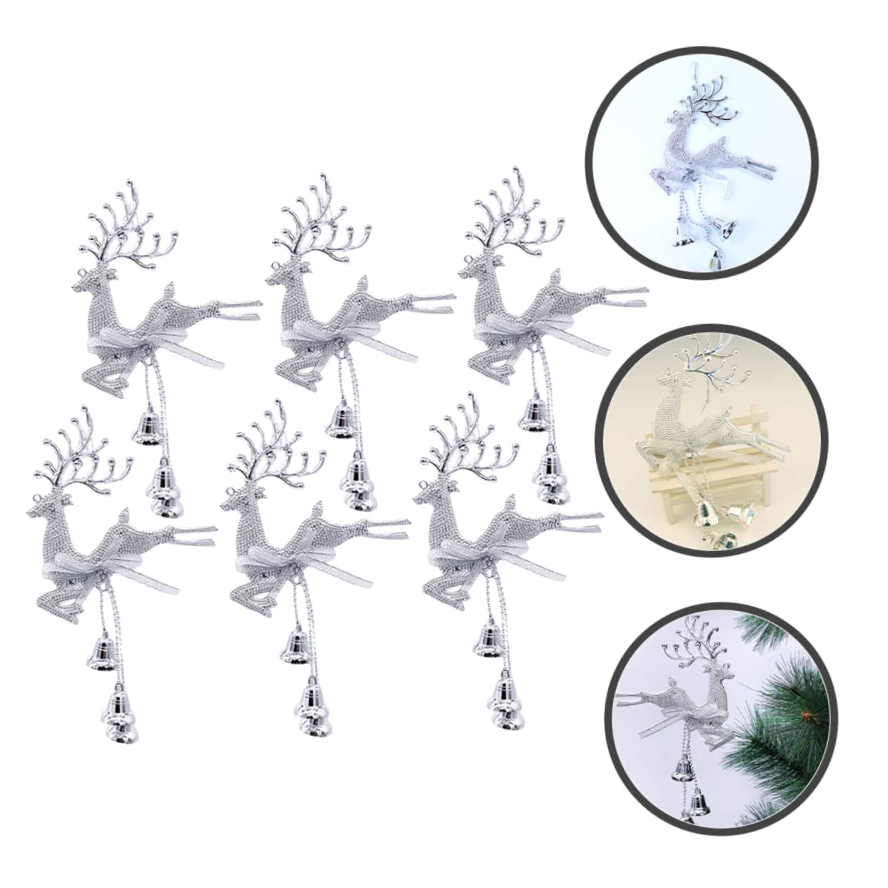 PRETYZOOM 3 Set Di Decorazioni Per Lalbero Di Natale Ornamenti in Feltro A Forma Di Renna Decorazioni Da Appendere Allalbero Di Natale Pendenti A Forma Di Renna Per Feste 6 Pezzi*3