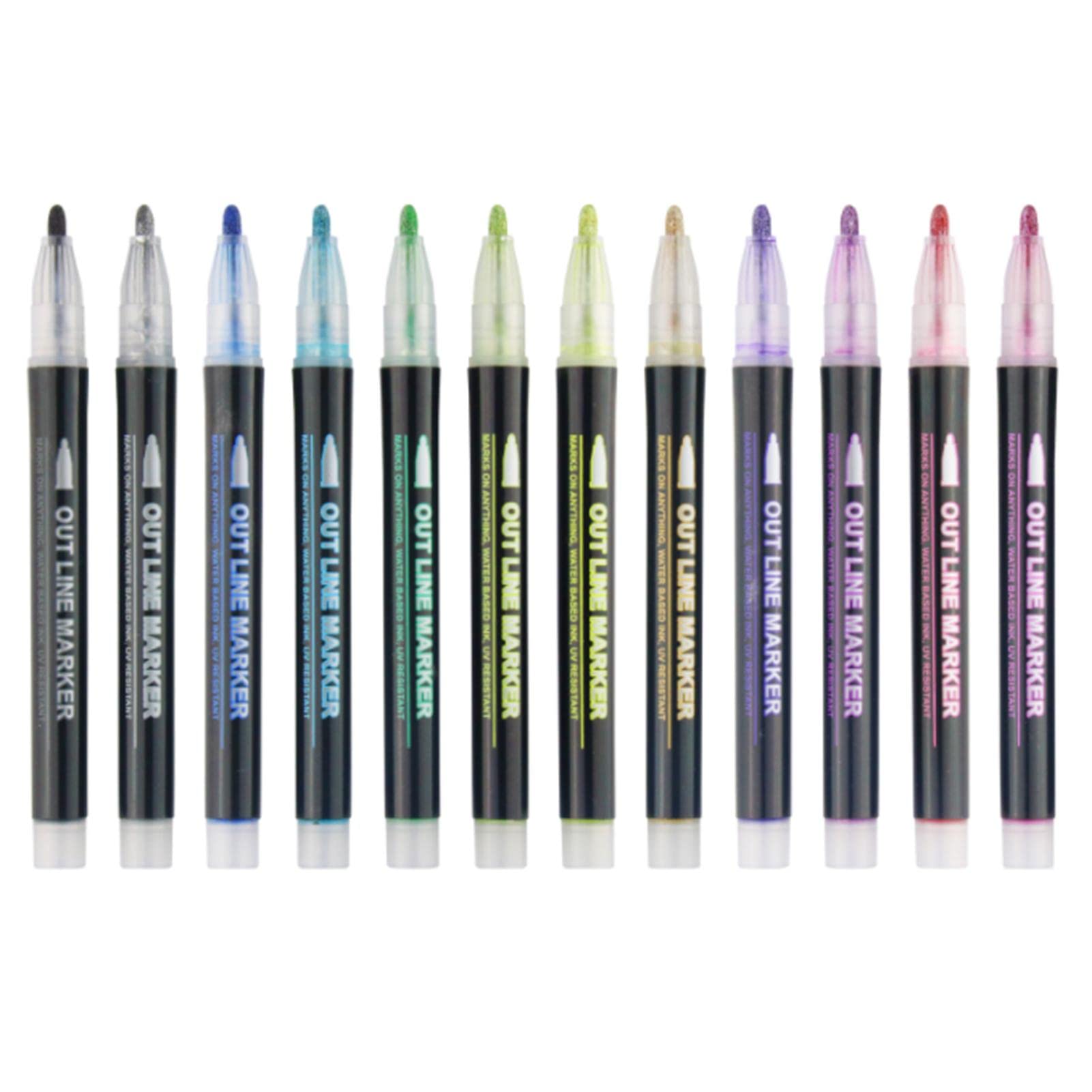 Amazon.co.jp: アウトラインマーカーペン| 12色のスーパースクイグル