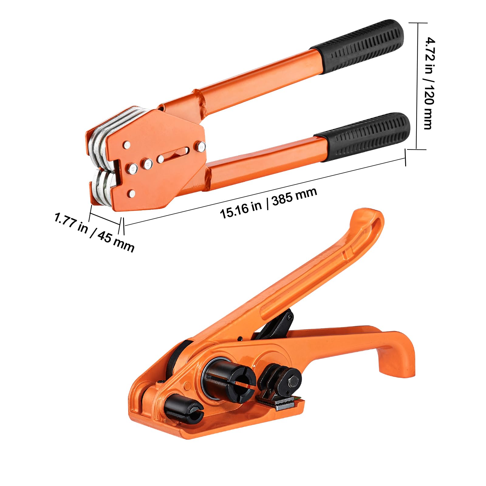 Zestaw do opasywania taśmą z napinaczem, narzędziem do zgrzewania taśm, 300 metalowych plomb, taśma PET o długości 1000 stóp, zestaw do opasywania taśmą do pakowania palet