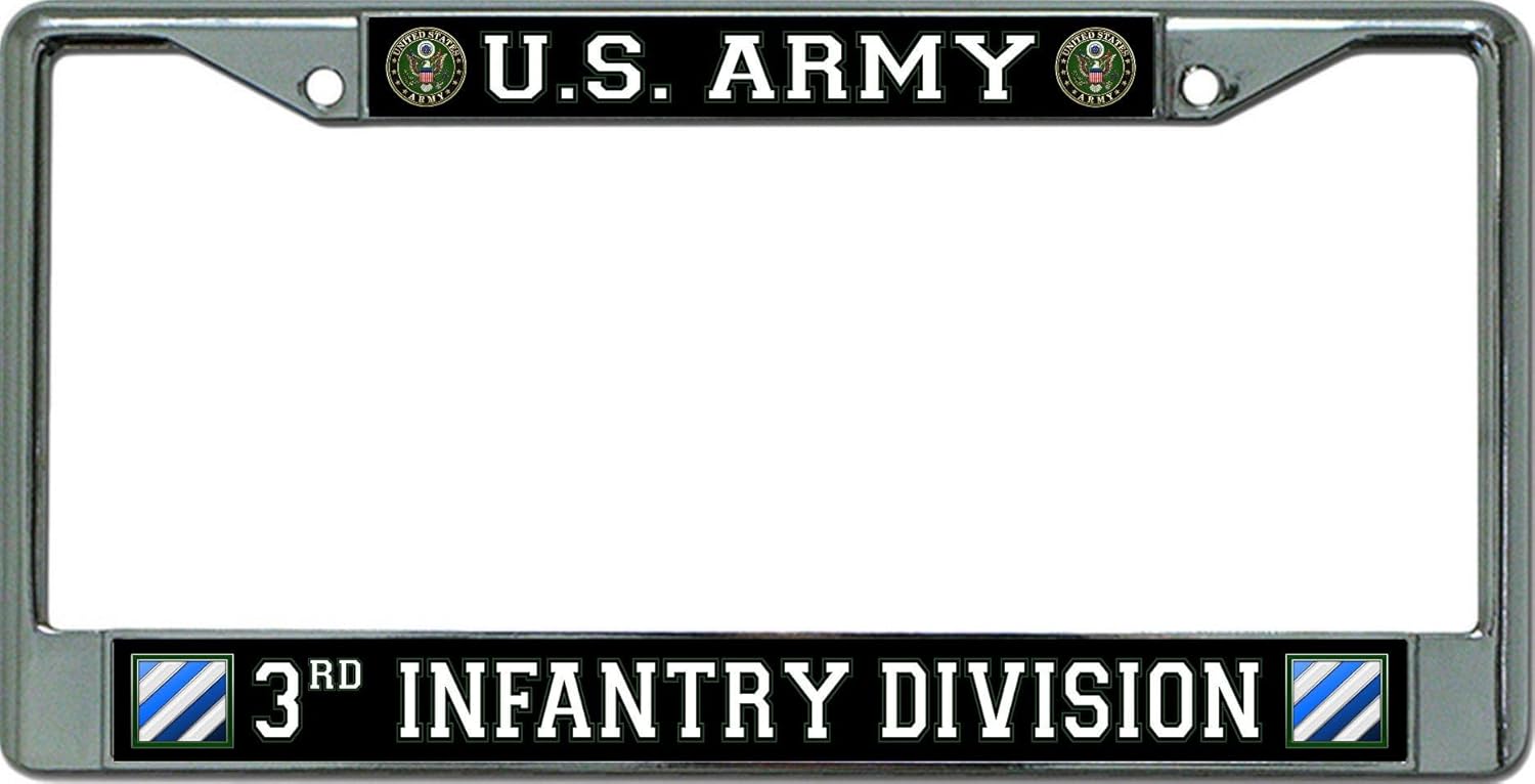 U.S. Army 3rd Infantry Division Chrome License Plate Frame