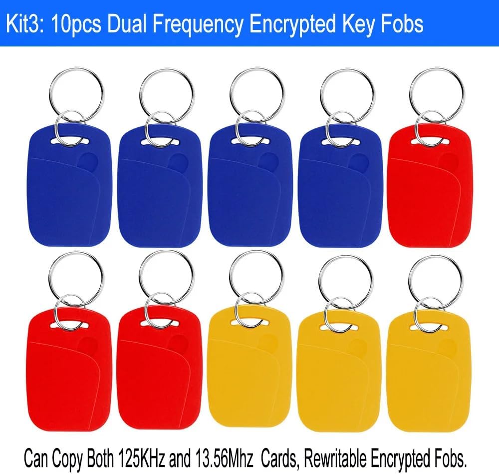 Smart Card Programmer, RFID Reader Writer Duplicator, NFC Reader, Encrypted Decoder, 125KHz 13.56MHz ID IC Key Fobs Cards, USB