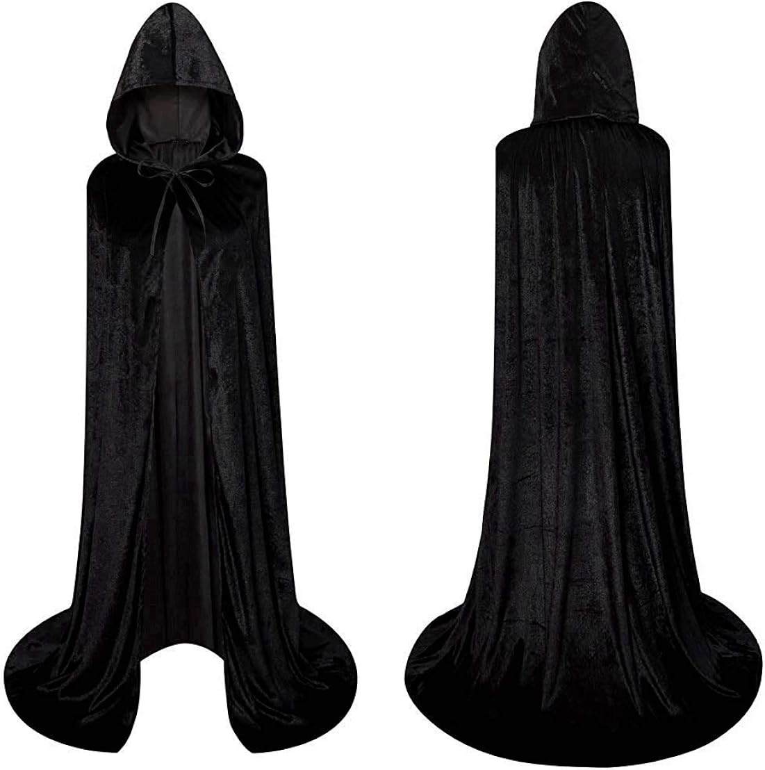 Unisex Full Length Hooded Robe Cloak Long Velvet Cape Cosplay Costume : Clothing, Shoes & Jewelry