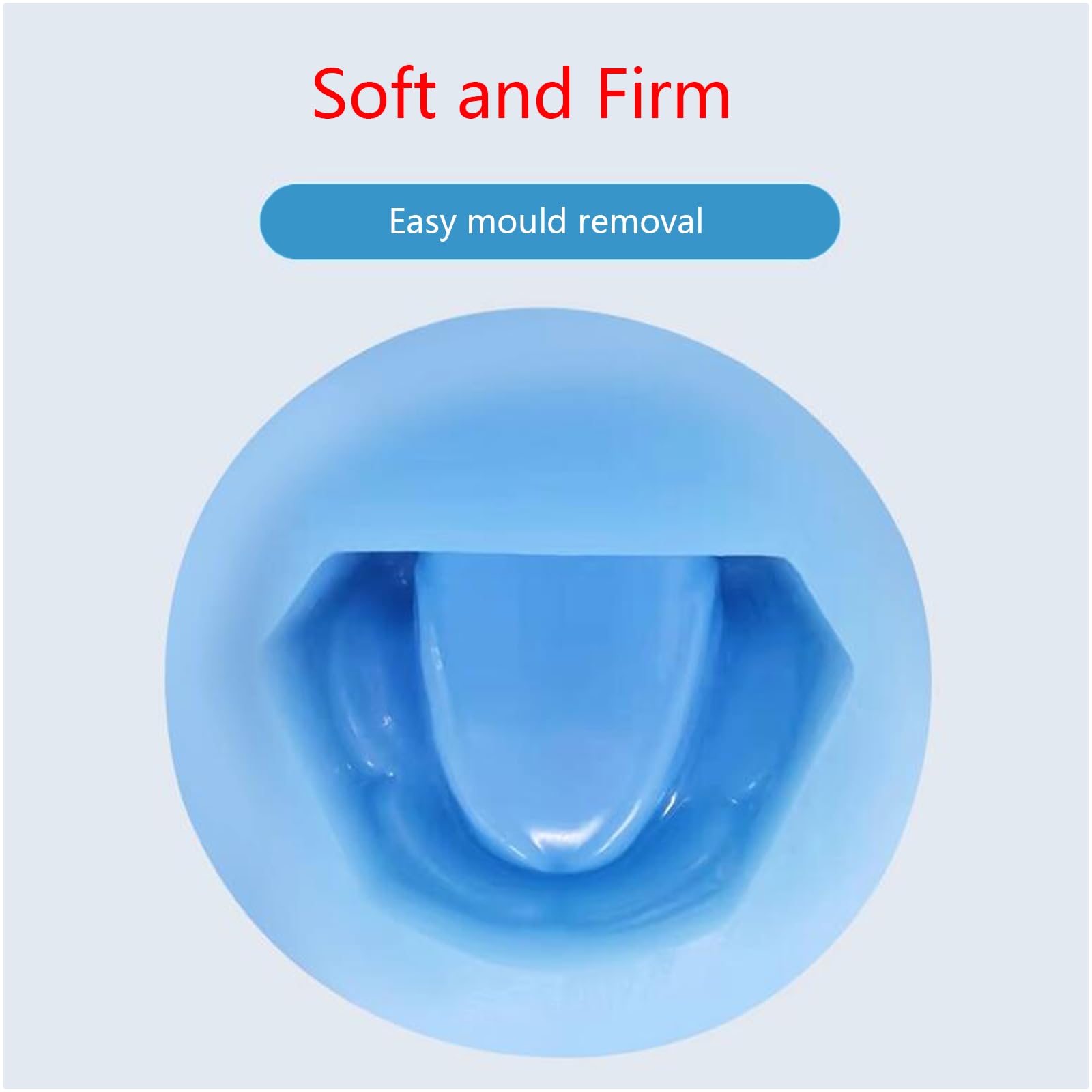 Dental Base Former Kit - Stampo per protesi dentaria in morbido silicone blu - Full Mouth Standard Silicone per mascella superiore e inferiore modello dentale universale per adulti (senza denti)